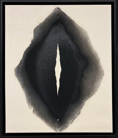 ABSTRACT Kunstwerk Schwarze Kreisleuchte Zeitgenössische Künstlerin Mareo Rodriguez Void III, Void III