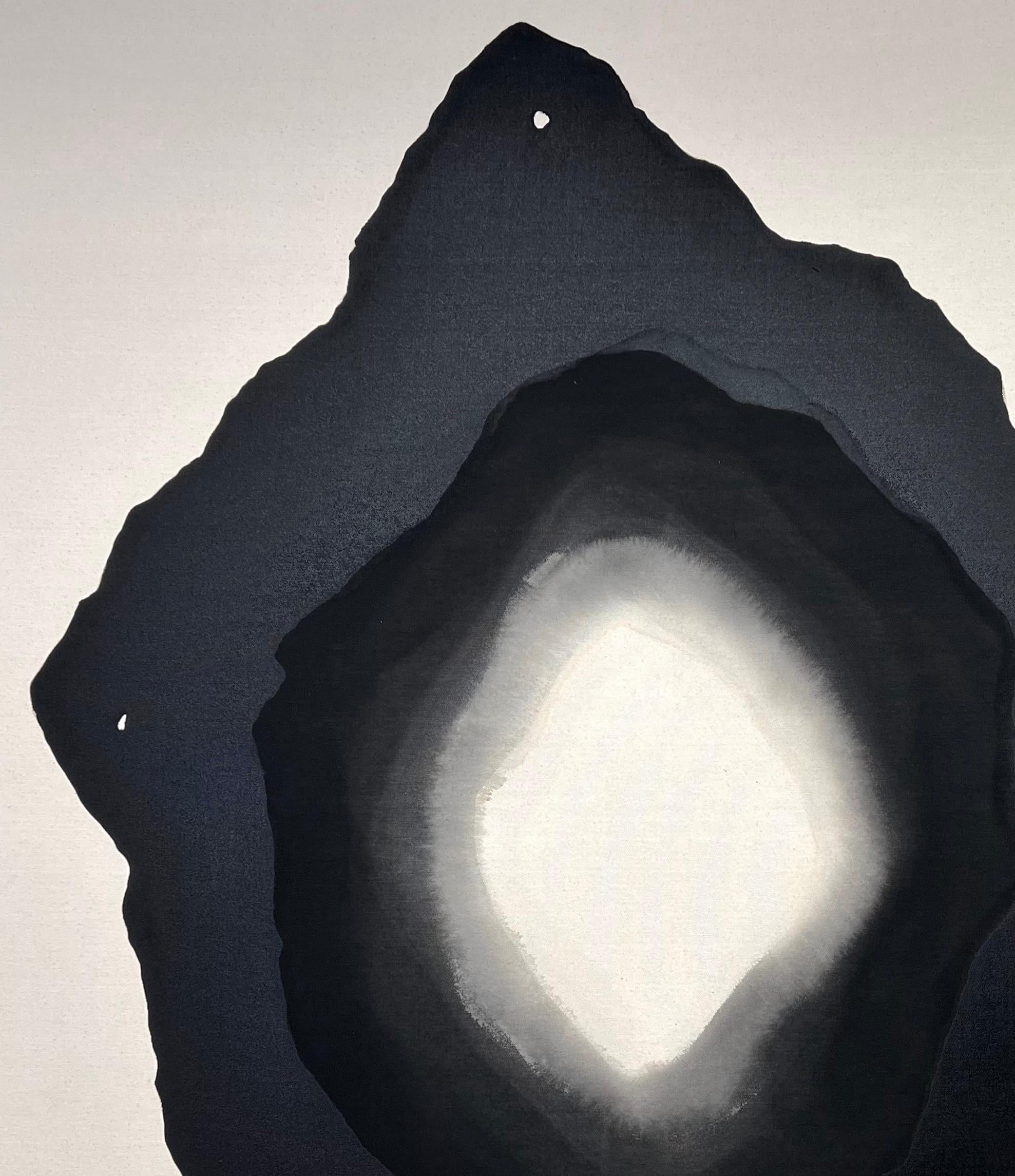 ABSTRACT Artwork Dark Circle Light Contemporay Artist Mareo Rodriguez Void 4 For Sale 1