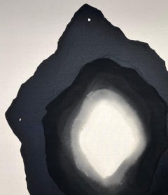 ABSTRACT Kunstwerk Dunkle Kreis-Leuchte Zeitgenössischer Künstler Mareo Rodriguez Void 4