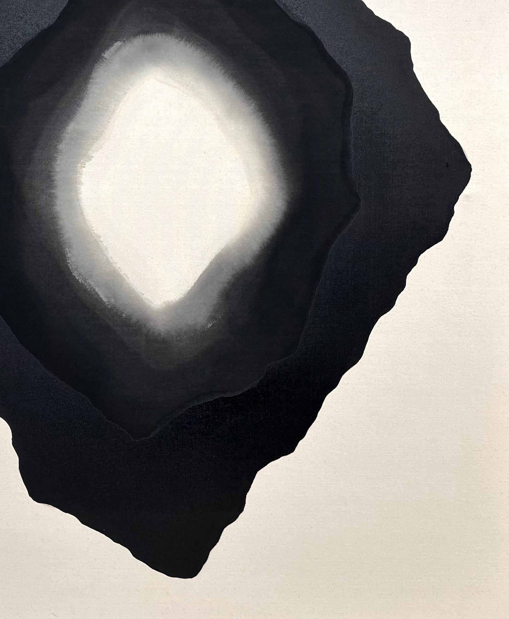 ABSTRACT Artwork Dark Circle Light Contemporay Artist Mareo Rodriguez Void 4 For Sale 2