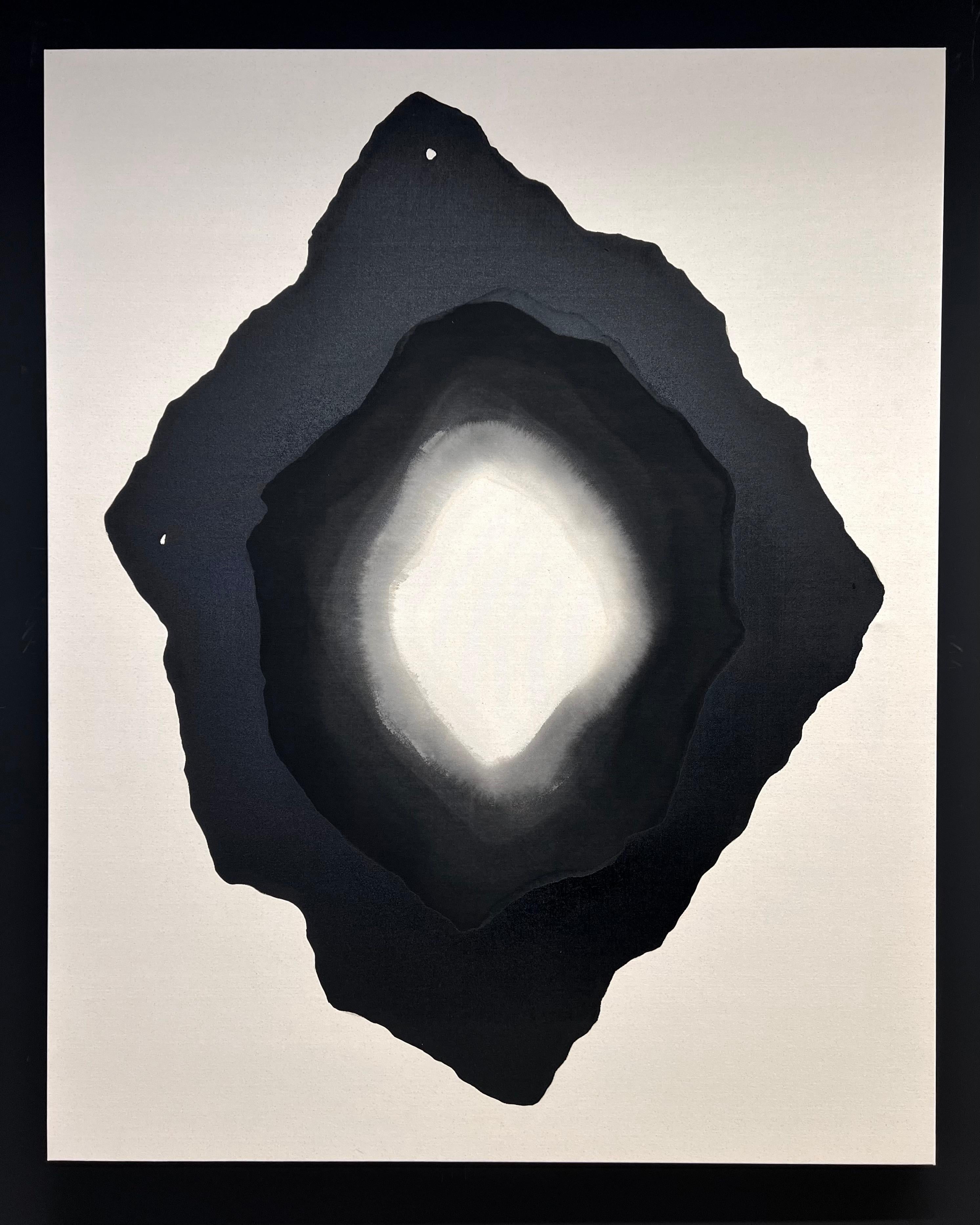 ABSTRACT Artwork Dark Circle Light Contemporay Artist Mareo Rodriguez Void 4 For Sale 4