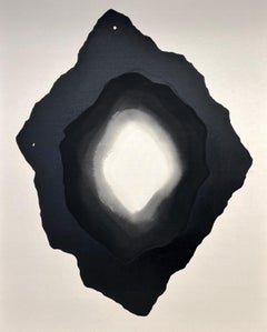 ABSTRACT Kunstwerk Dunkle Kreis-Leuchte Zeitgenössischer Künstler Mareo Rodriguez Void 4