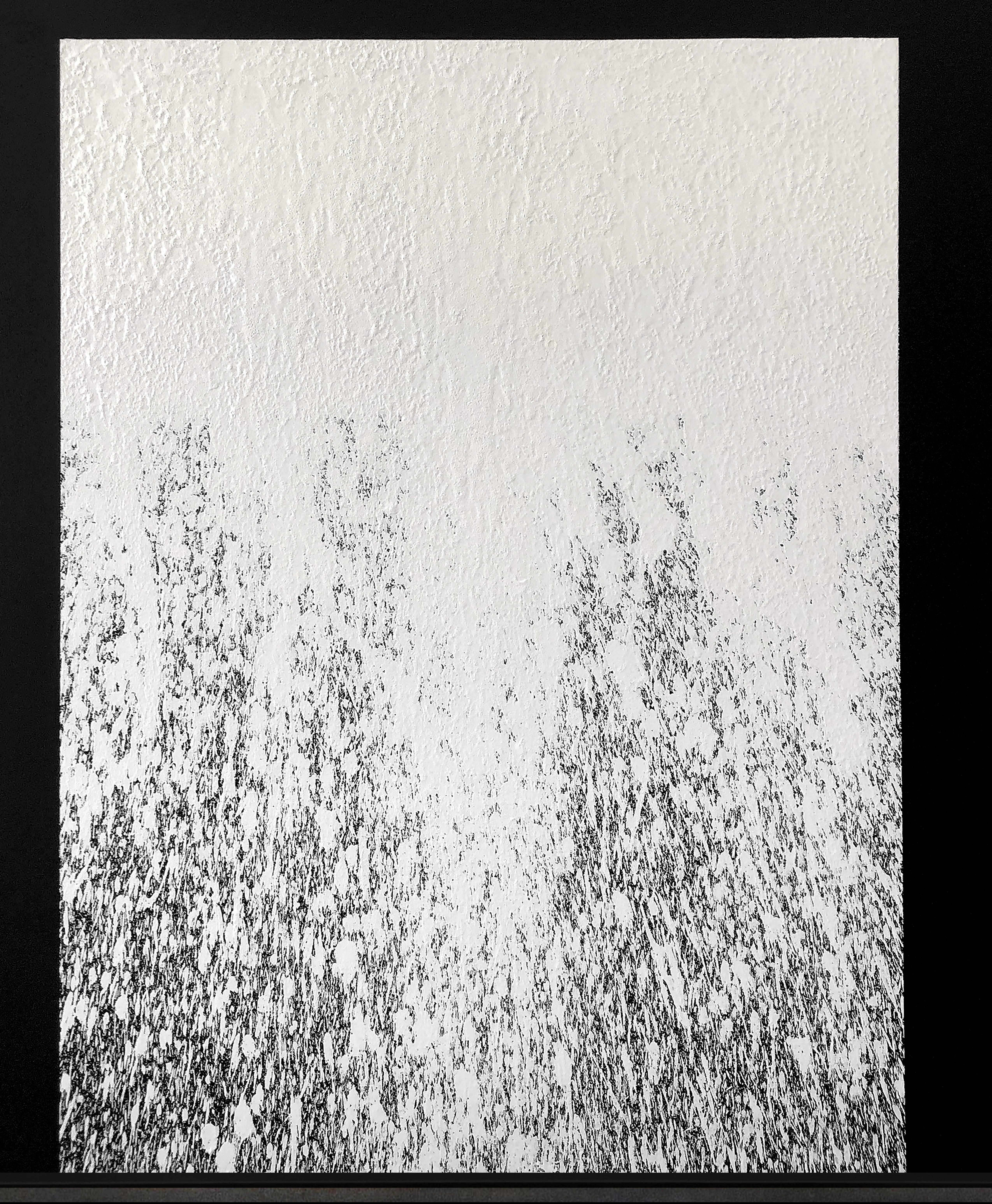 ABSTRACT Artwork Dark White Snow Contemporay Artist Mareo Rodriguez For Sale 1