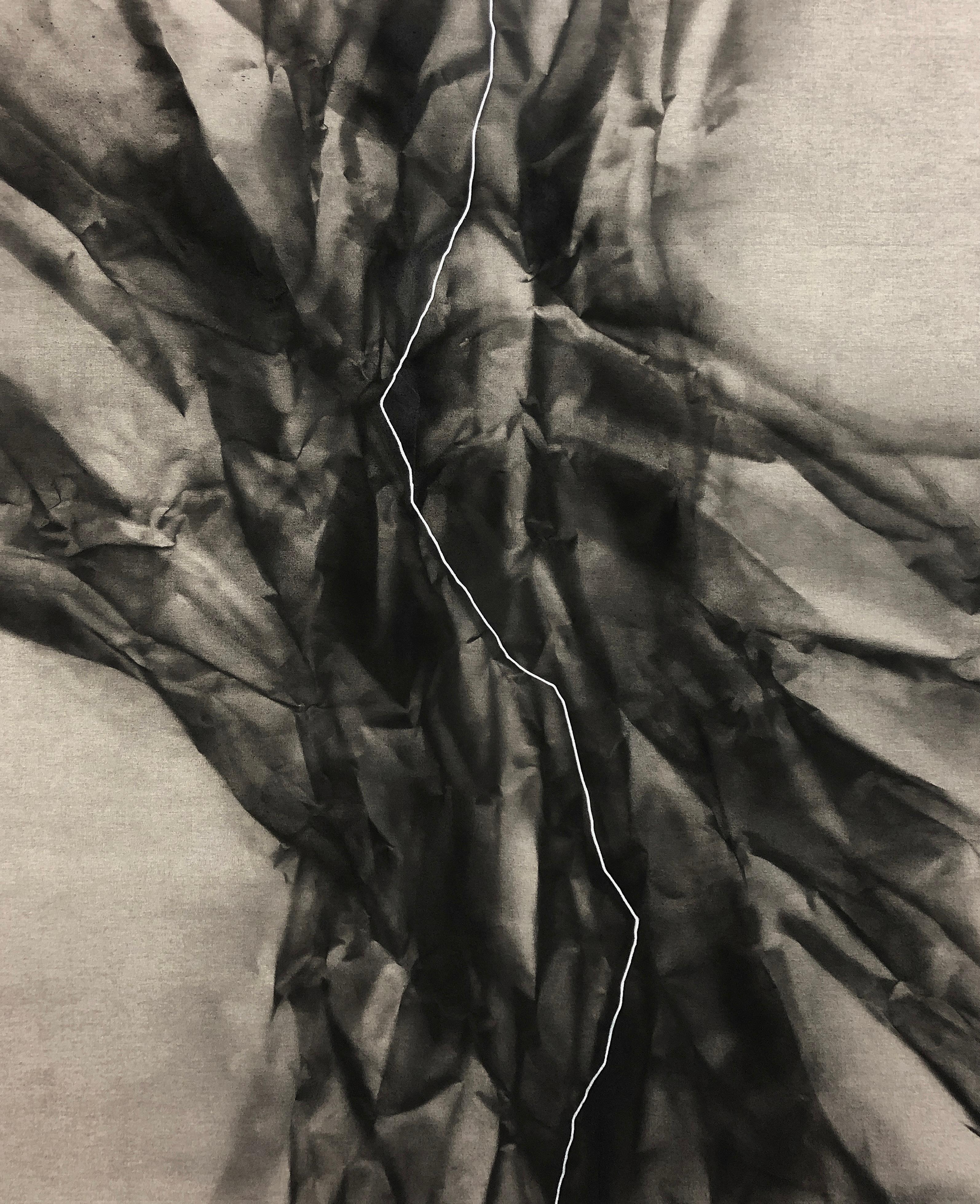 ABSTRACT Kunstwerk Ray Dark Lines Zeitgenössisches Werk des Künstlers Mareo Rodriguez, ABSTRACT