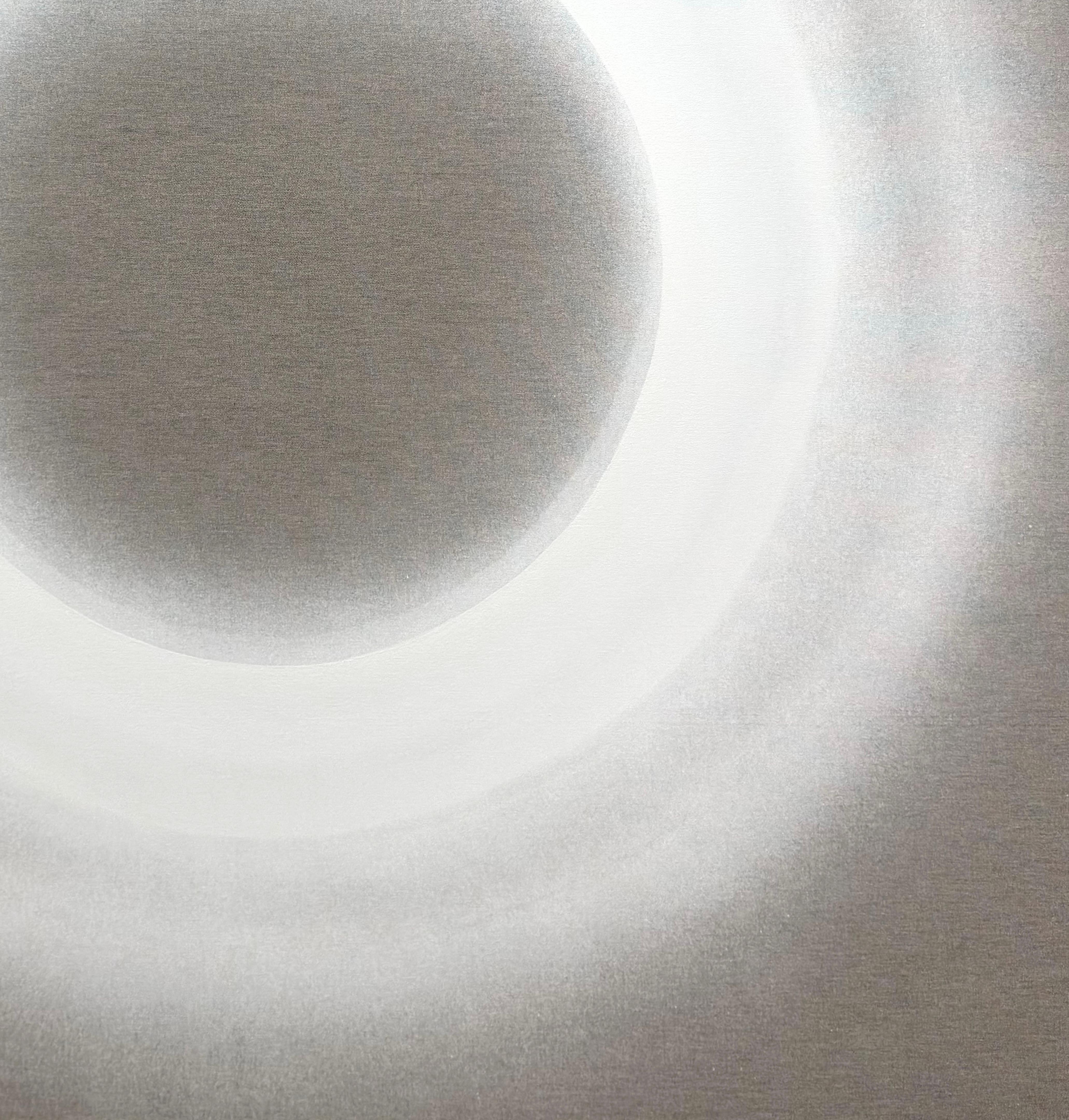 ABSTRACT Artwork White Circle Light Contemporay Artist Mareo Rodriguez Void 10 For Sale 4