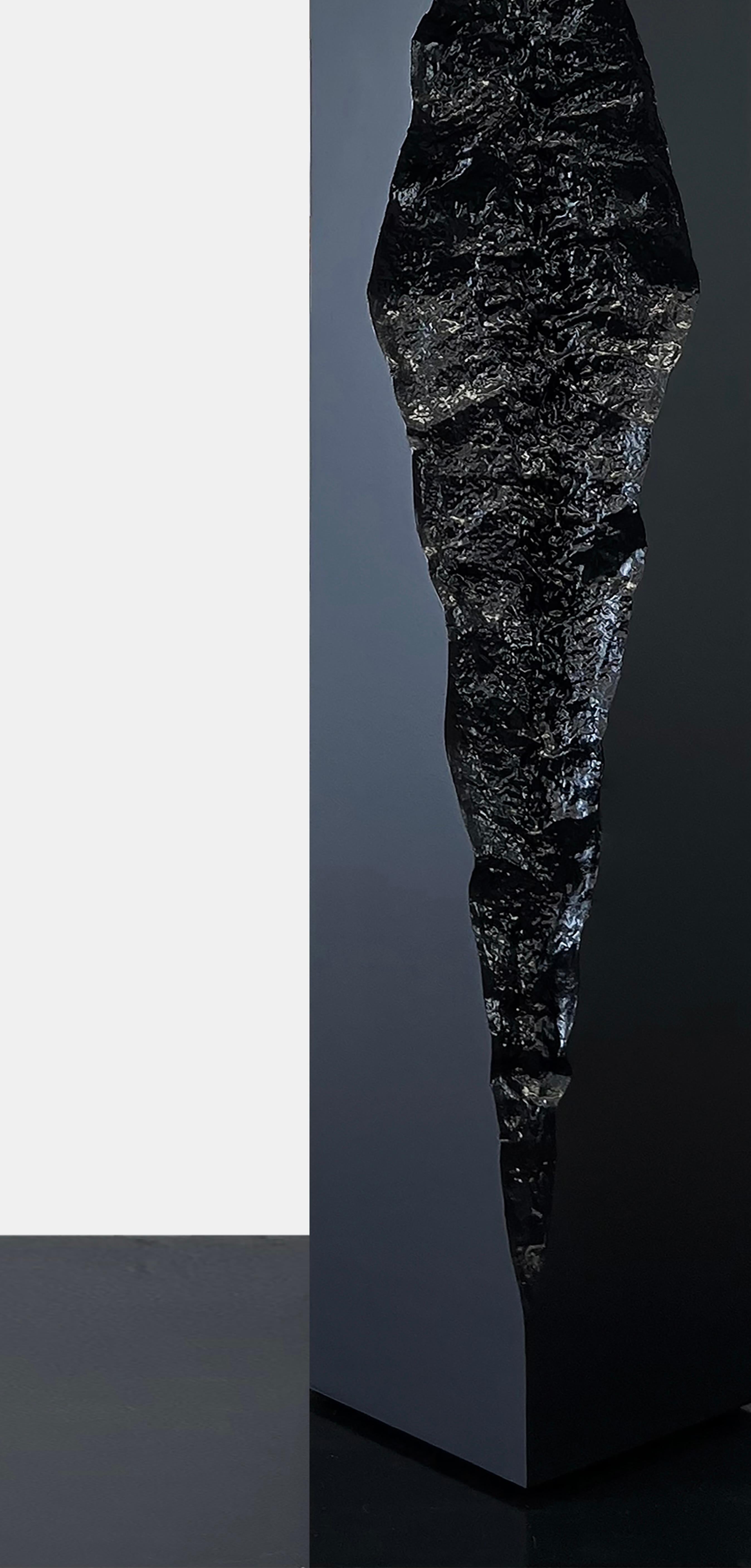 Sculpture abstraite Monolith Black Resine Ray Contemporay Artist Mareo Rodriguez en vente 3