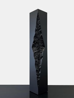 SCULTURA Monolite astratto Nero Resina Ray Artista contemporaneo Mareo Rodriguez