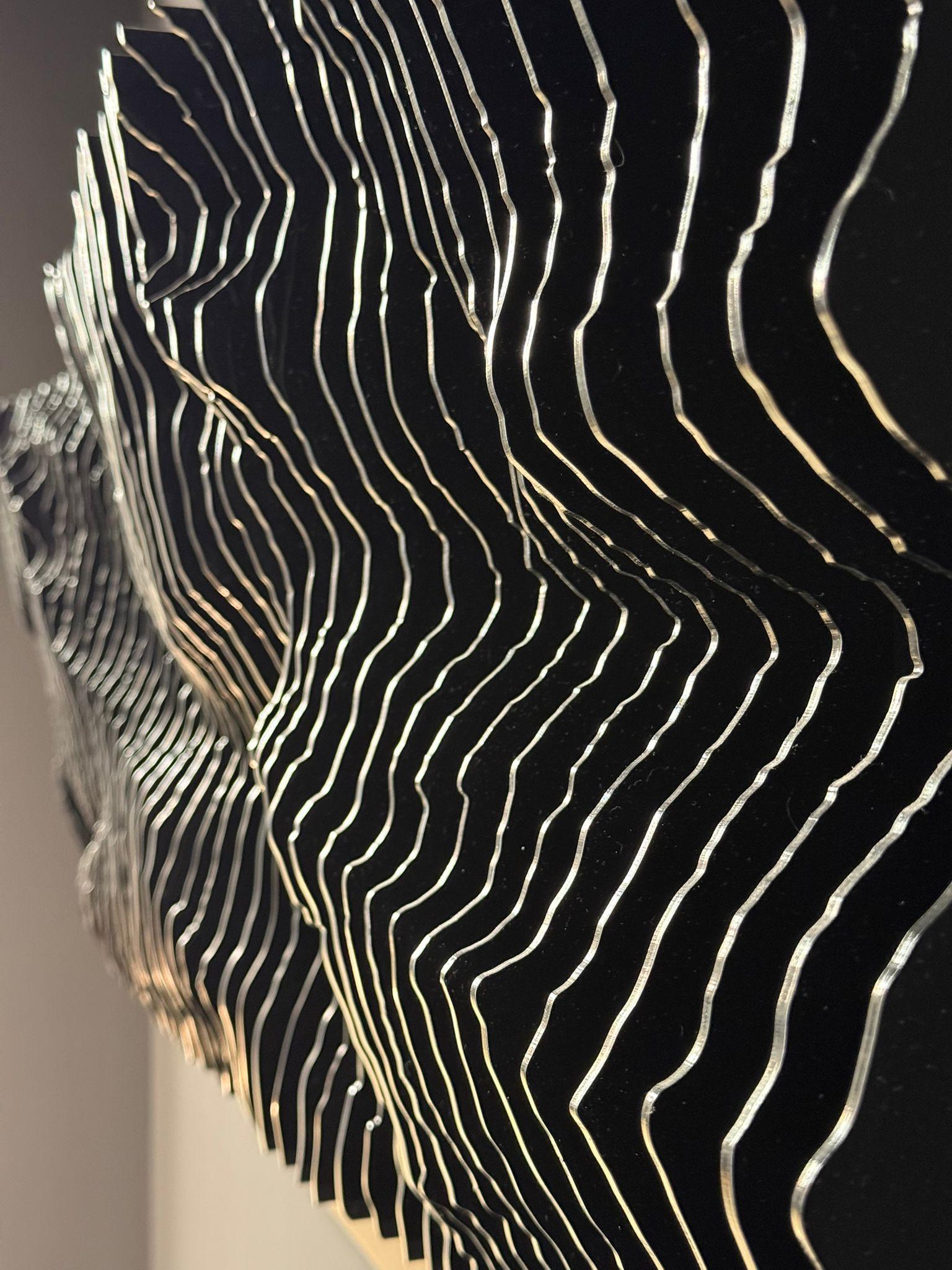 WandculPTURE Abstraktes schwarzes Plexiglasholz Zeitgenössisches Künstler Mareo Rodriguez im Angebot 1