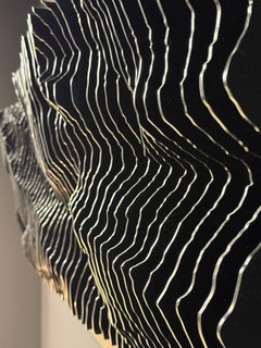 Wall SCULPTURE Abstract Black Plexiglass Wood Contemporay Artist Mareo Rodriguez