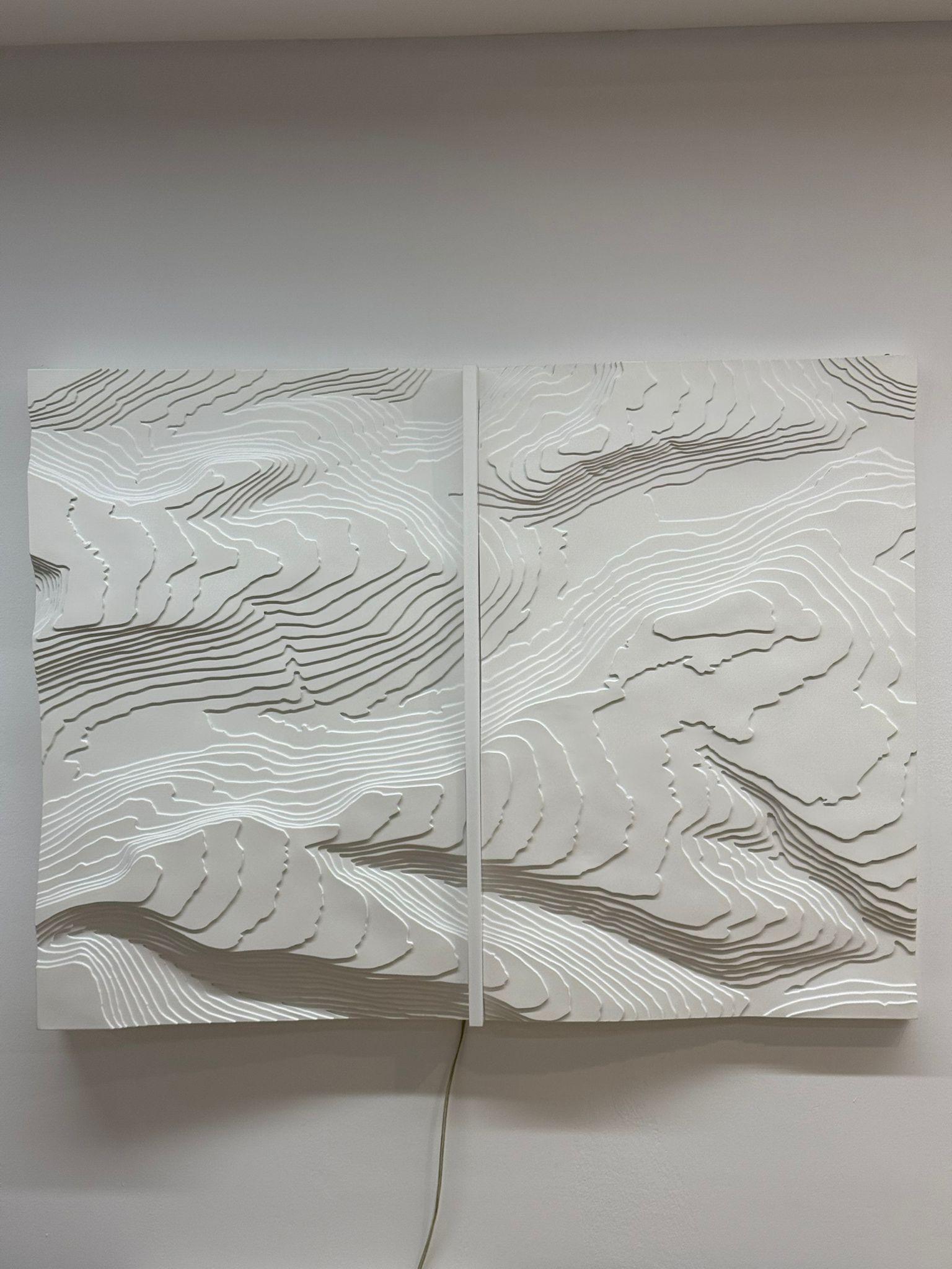 ESCULTURA DE PARED Abstracta Resina Negra LED Light Contemporay Mareo Rodriguez en venta 1