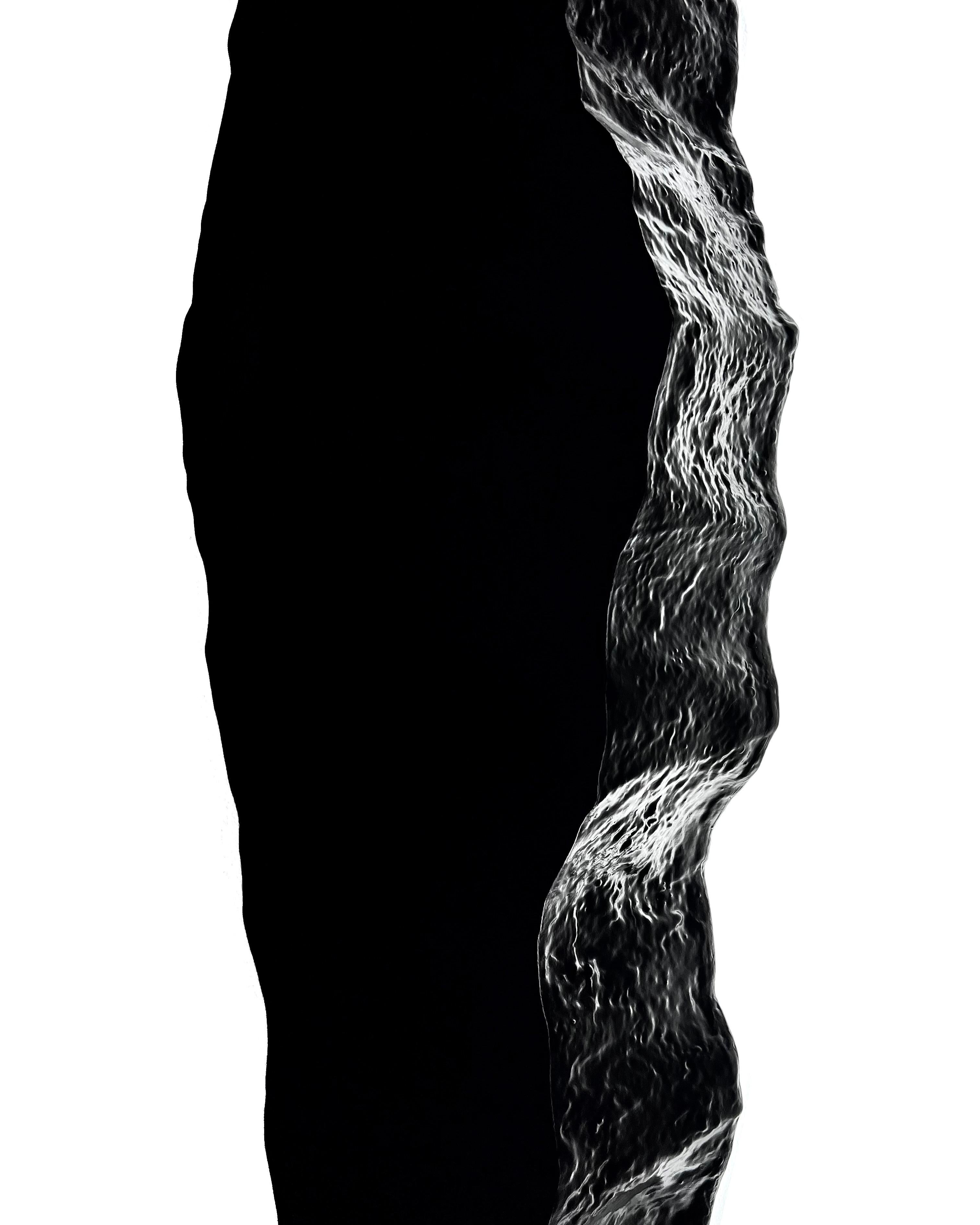 Sculpture murale noire abstraite résine LED Contemporay Mareo Rodriguez en vente 5
