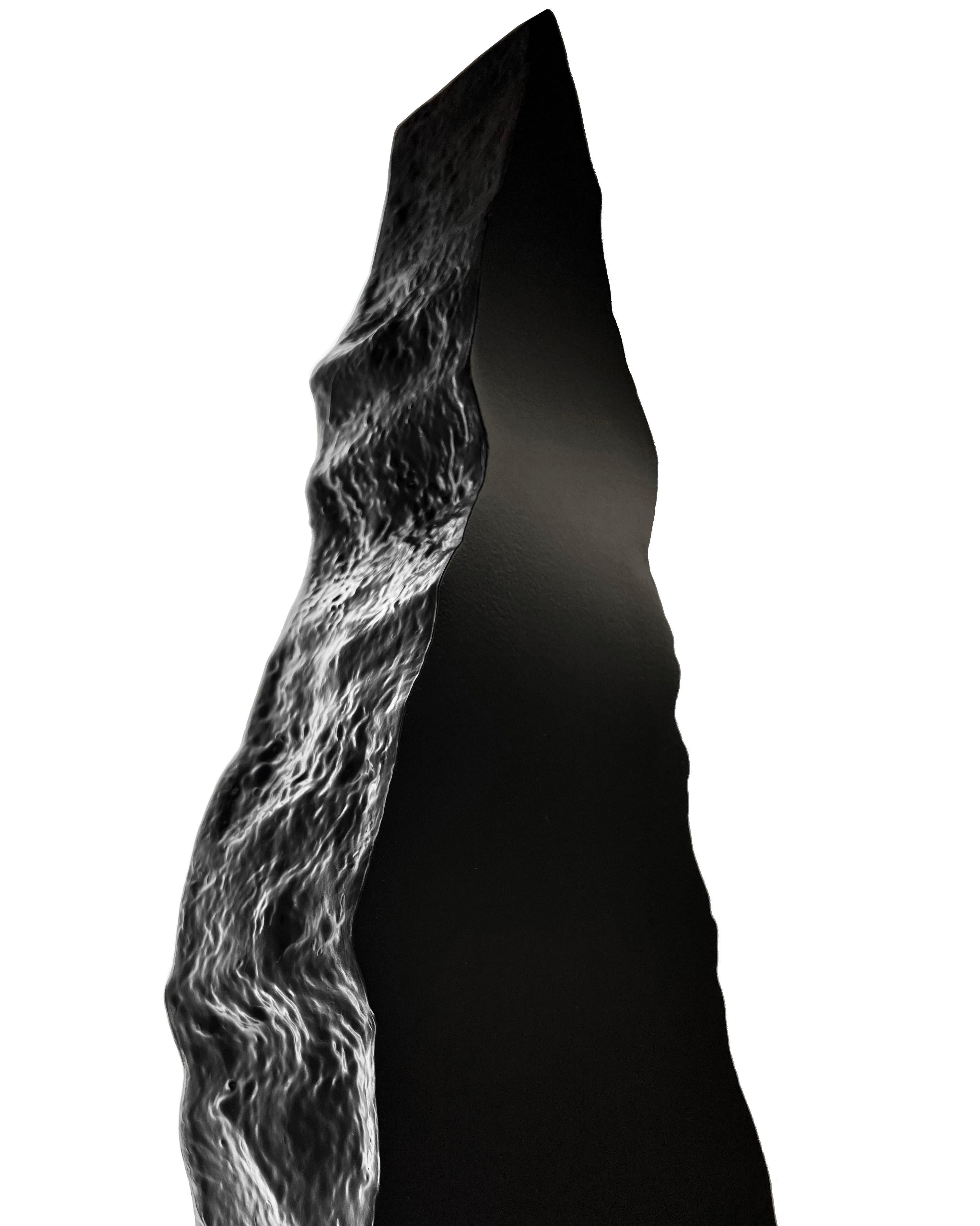 Sculpture murale noire abstraite résine LED Contemporay Mareo Rodriguez en vente 6
