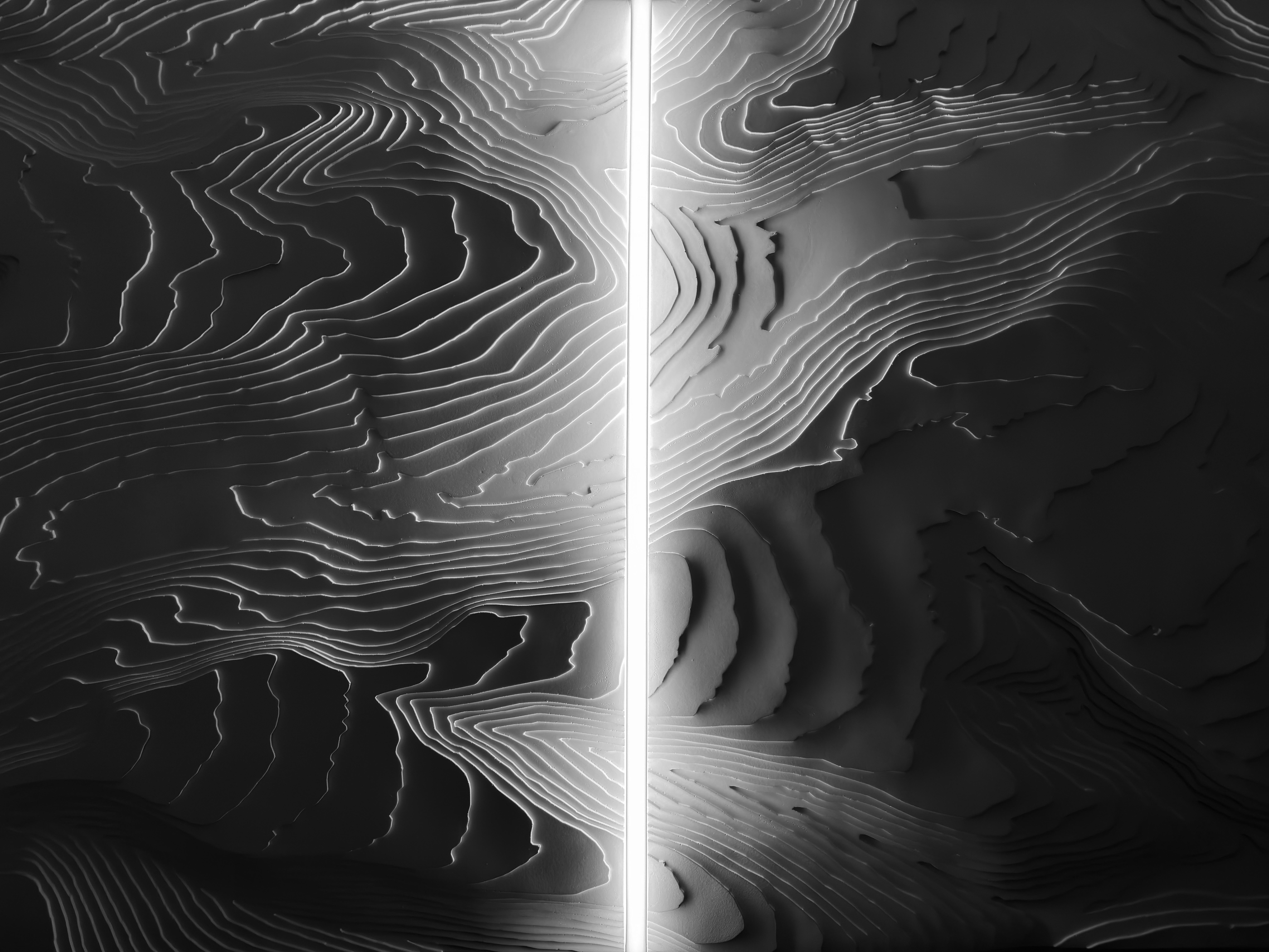 ESCULTURA DE PARED Abstracta Resina Negra LED Light Contemporay Mareo Rodriguez en venta 6