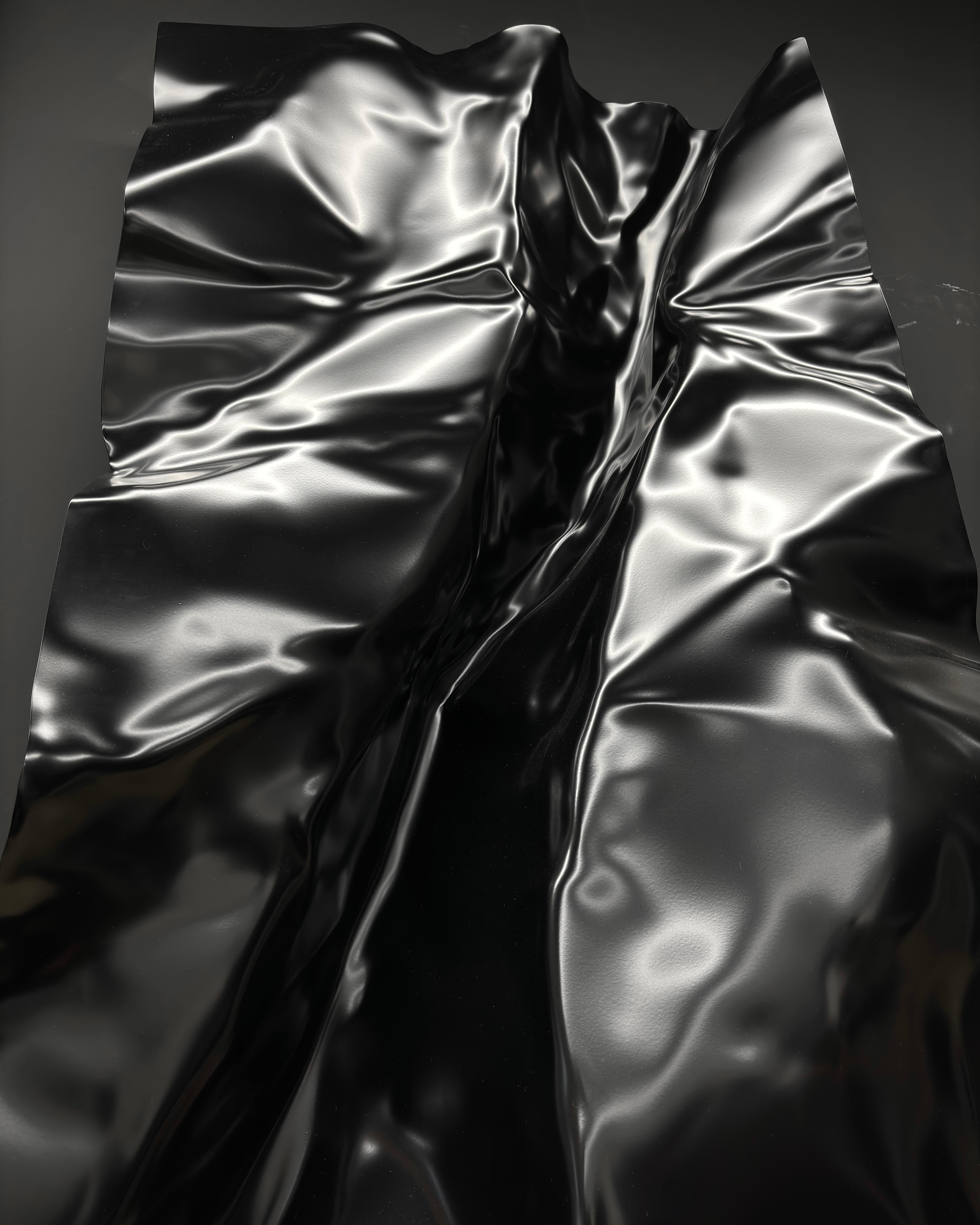 Sculpture murale abstraite Resine noire Ray Contemporay de l'artiste Mareo Rodriguez en vente 4