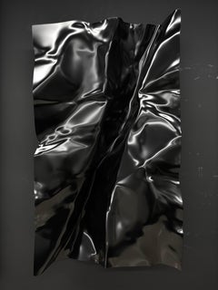 ESCULTURA DE PARED Abstracto Rayo de Resina Negro Contemporáneo Artista Mareo Rodriguez