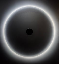 Mareo - The Eclipse White, peinture contemporaine minimaliste géométrique et abstraite
