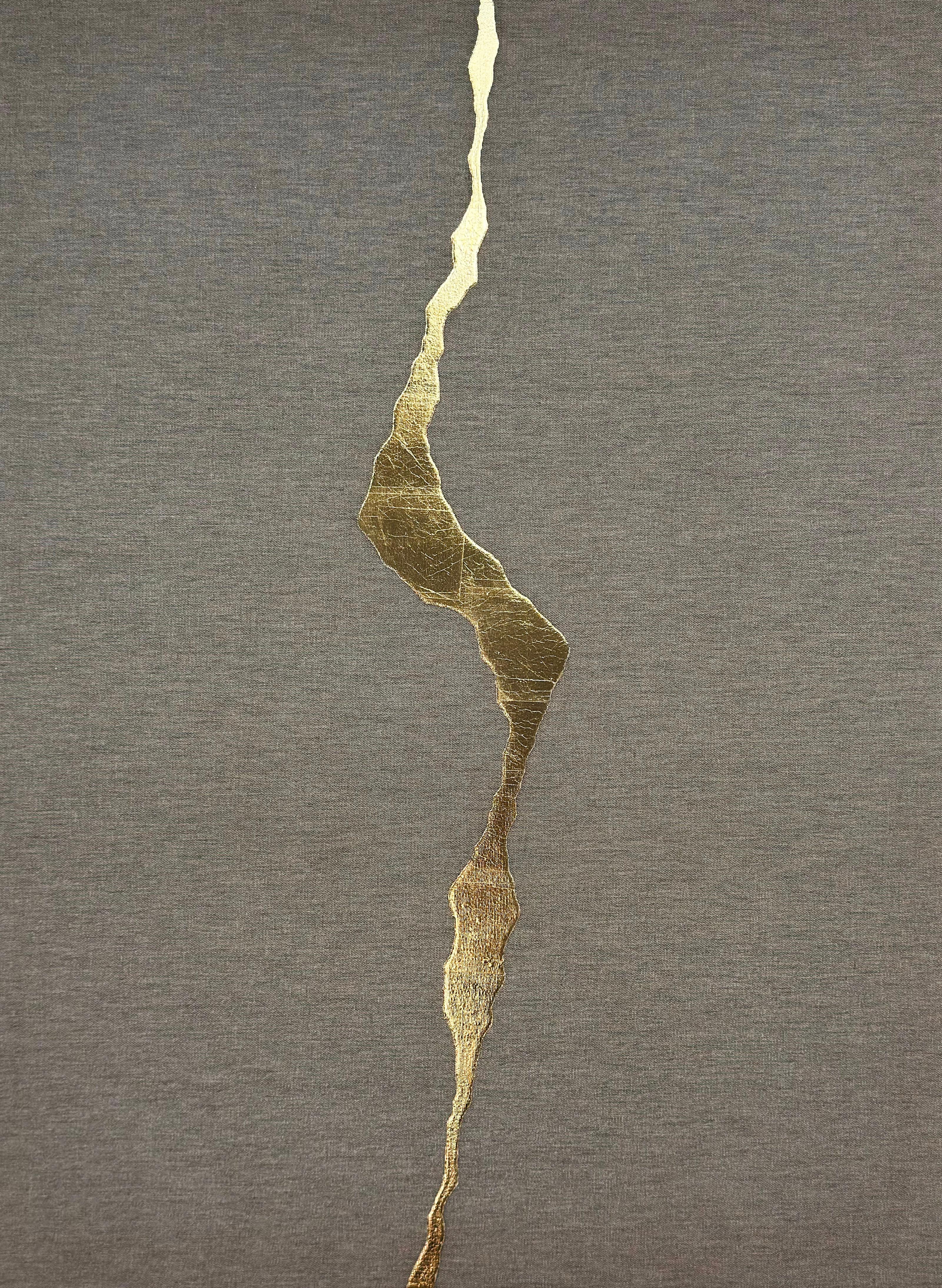 Mareo Contemporary Abstract 24k gold Leaf Painting, Minimalist Composition