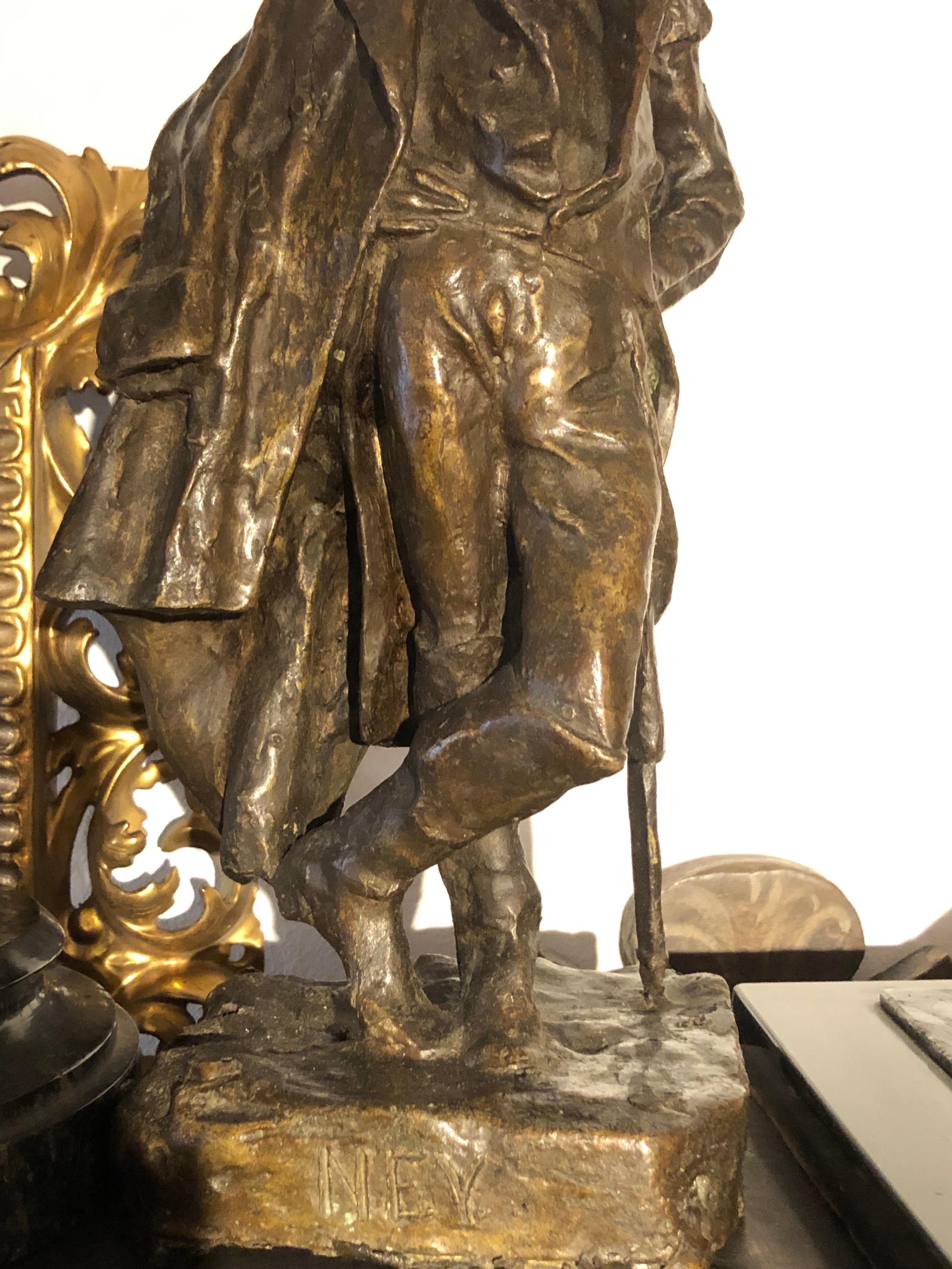 Mariscal Ney Escultura Napoleónica de Bronce Siglo XX según Giuseppe Grandi en venta 4
