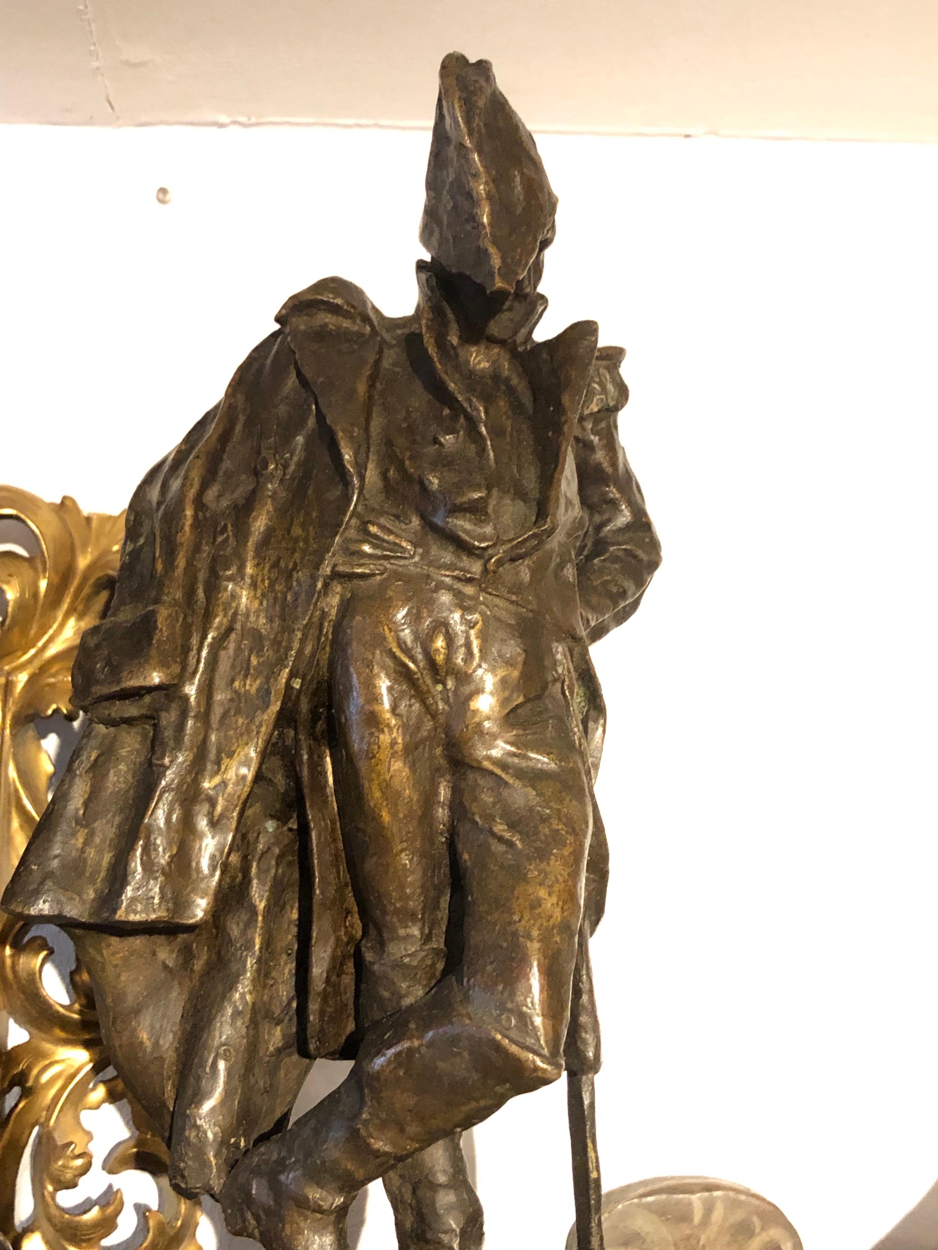 Mariscal Ney Escultura Napoleónica de Bronce Siglo XX según Giuseppe Grandi en venta 2