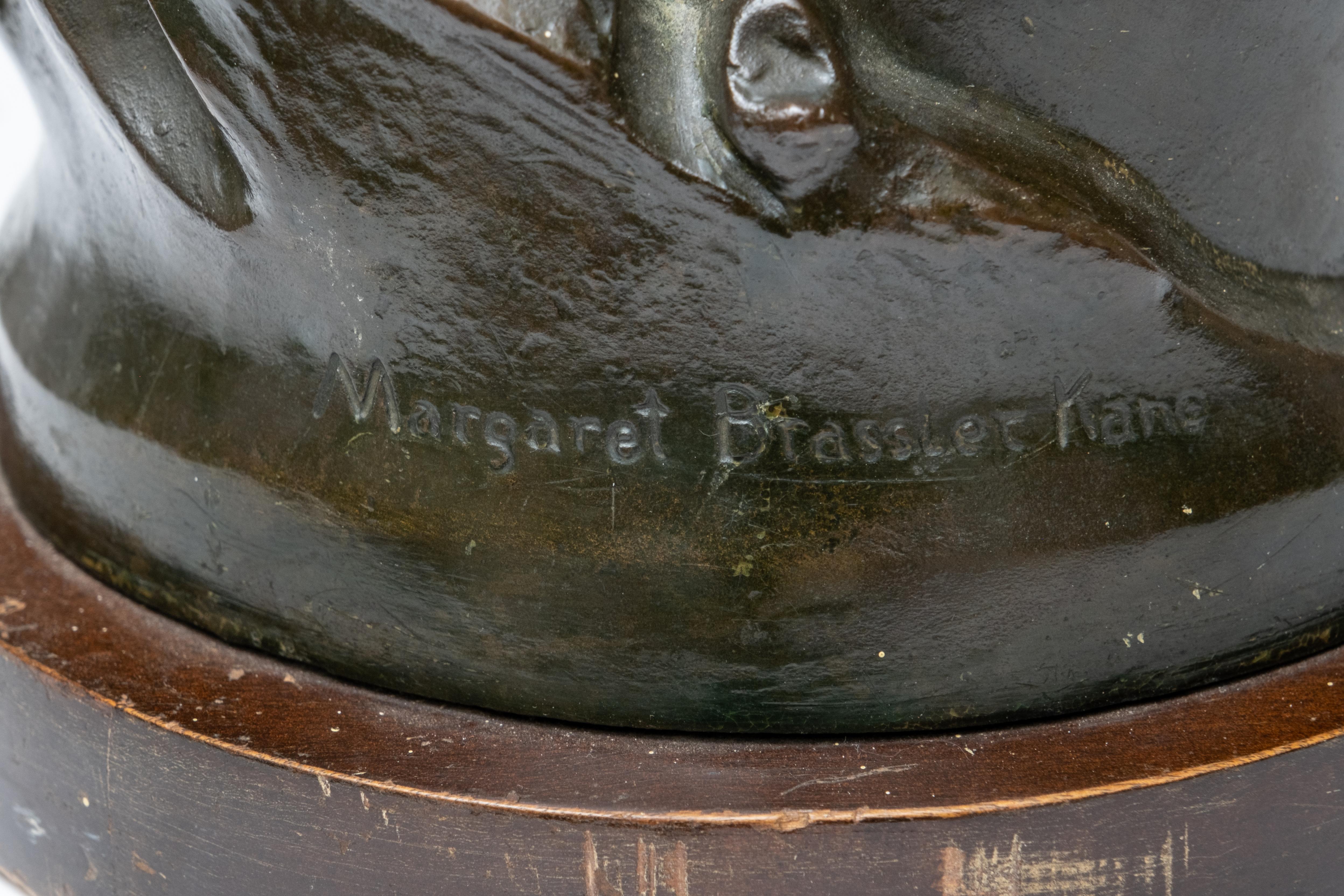 Margaret Brassler Kane Signed Bronze Lamp Base from the collection of noted collector and respected gallery owner, Kenneth Dukoff  of Niagara Falls, NY

Margaret Brassler Kane Signed Bronze modernist figural Lamp Base 