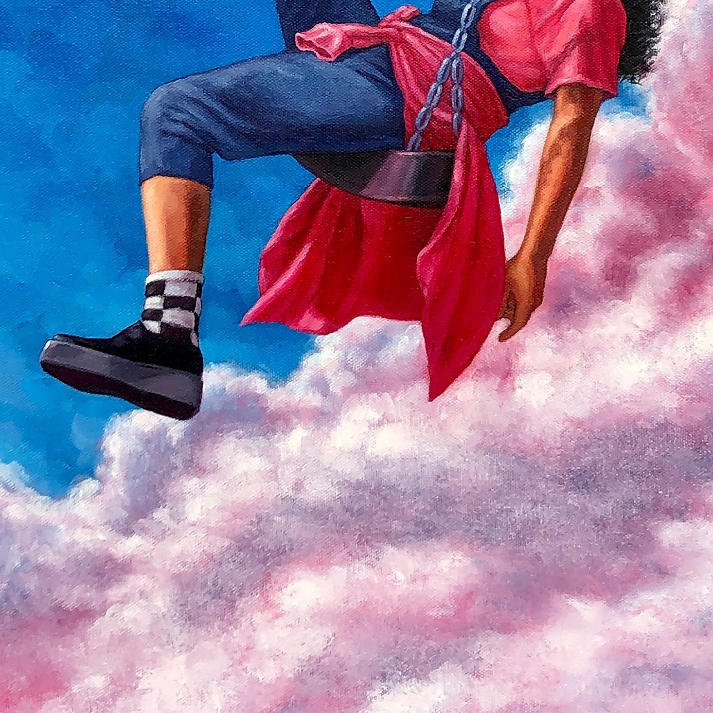 Una pintura figurativa magistral al óleo sobre lienzo, 