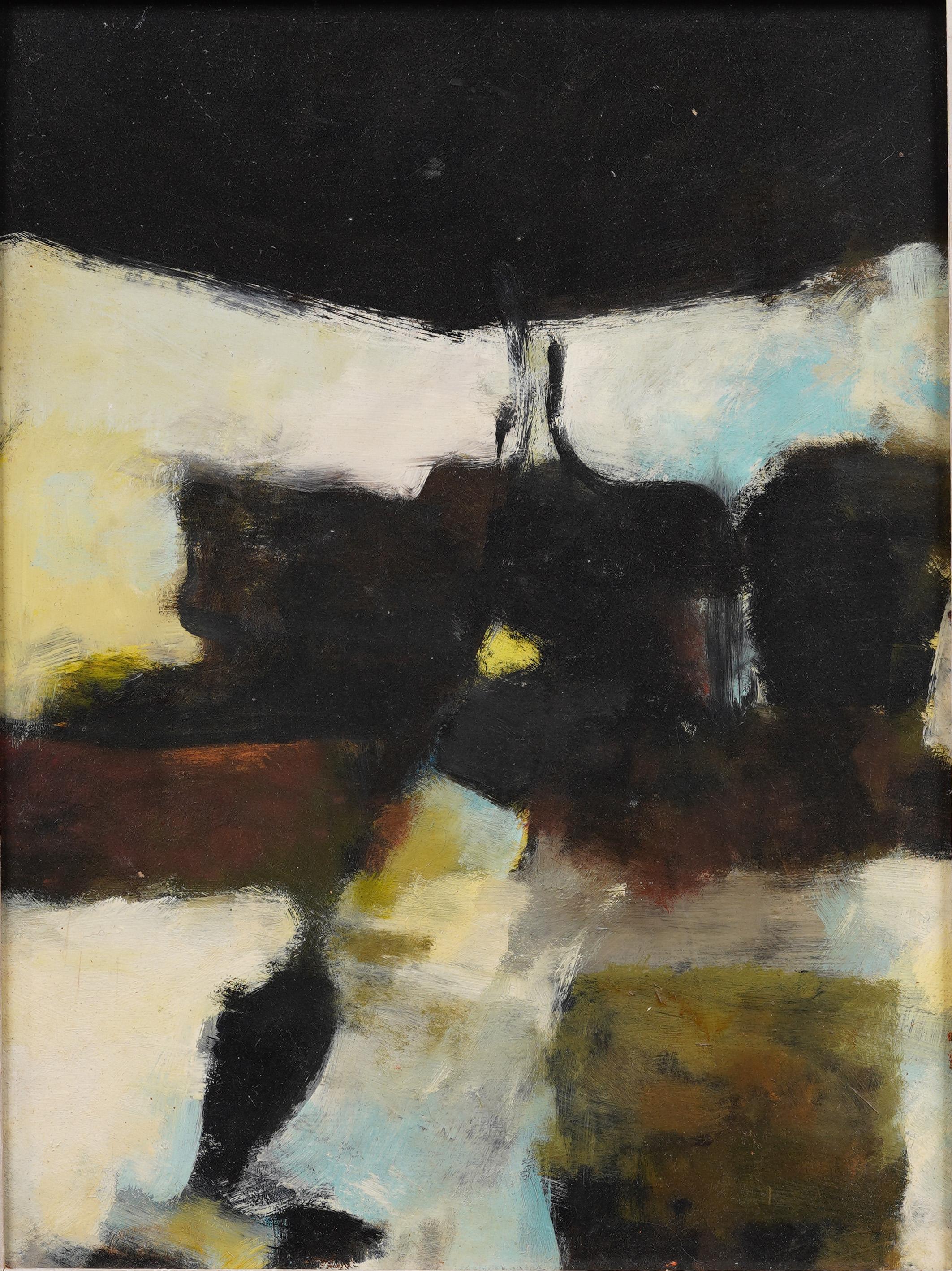 Antiguo cuadro al óleo firmado por un gran expresionista abstracto modernista americano - Painting de Margaret Crawford