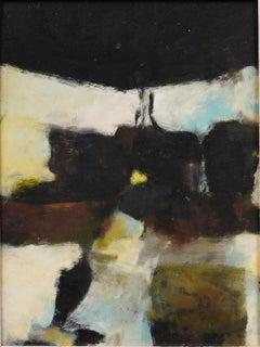 Antique American Modernist Abstract Expressionist Large Signed Oil Painting