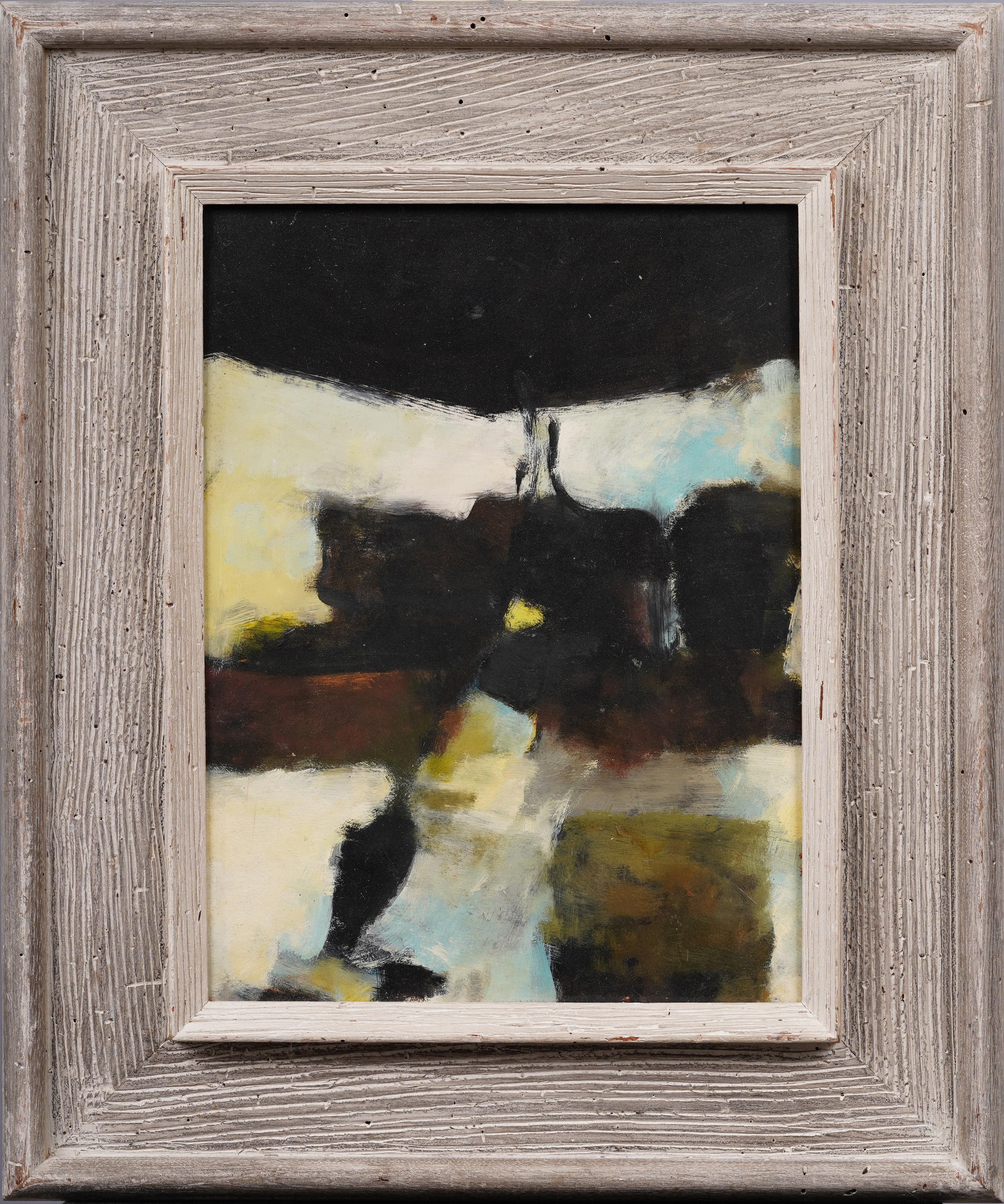 Abstract Painting de Margaret Crawford - Antiguo cuadro al óleo firmado por un gran expresionista abstracto modernista americano