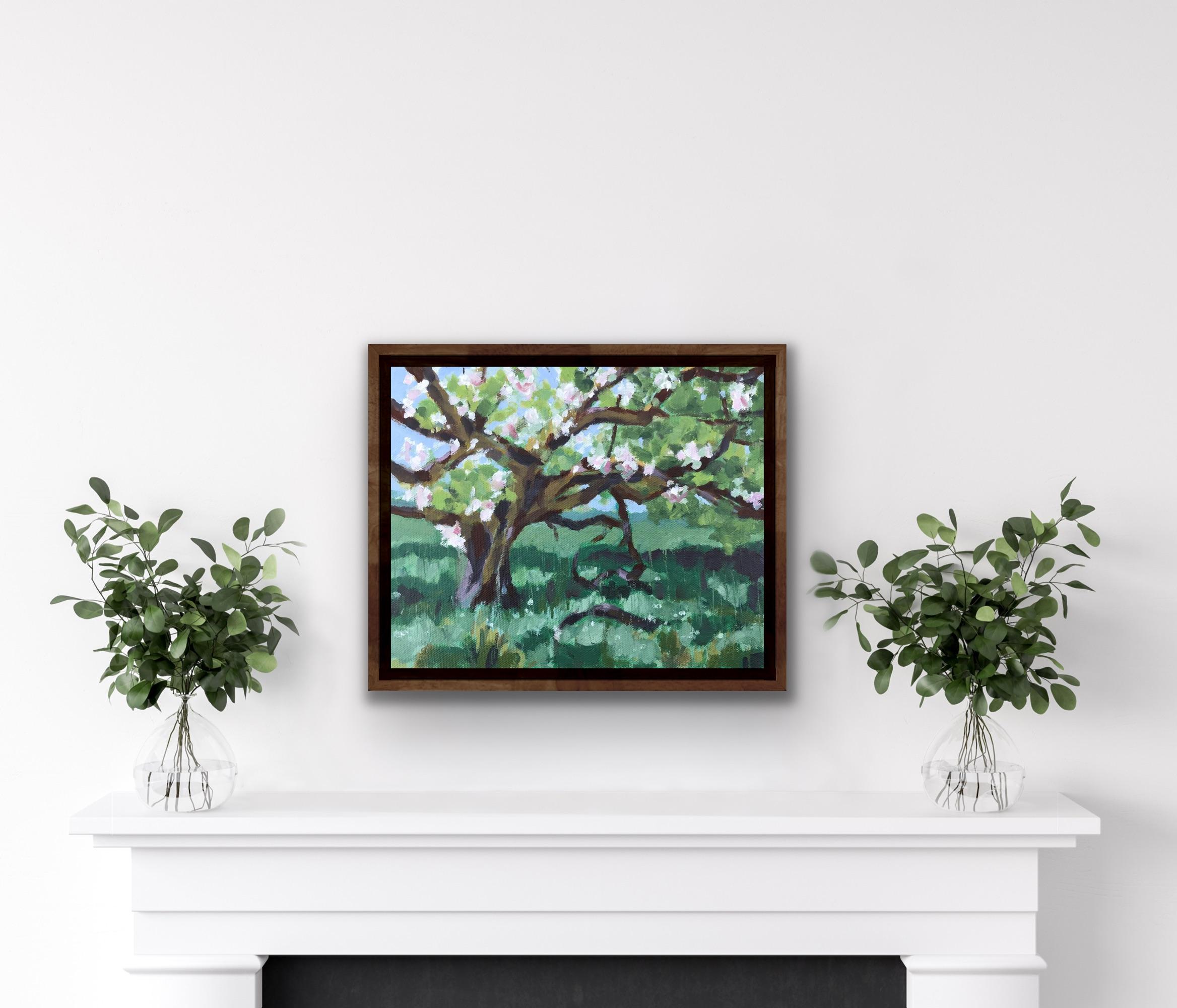 The Old Apple Tree by Margaret Crutchley [2022]
original and hand signed by the artist 
Acrylic on a deep canvas
Image size: H:20 cm x W:25 cm
Complete Size of Unframed Work: H:20 cm x W:25 cm x D:3.5cm
Sold Unframed
Please note that insitu images