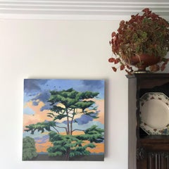 Margaret Crutchley, Cedar of Lebanon at Sunset, Tree Art, Sunset Painting