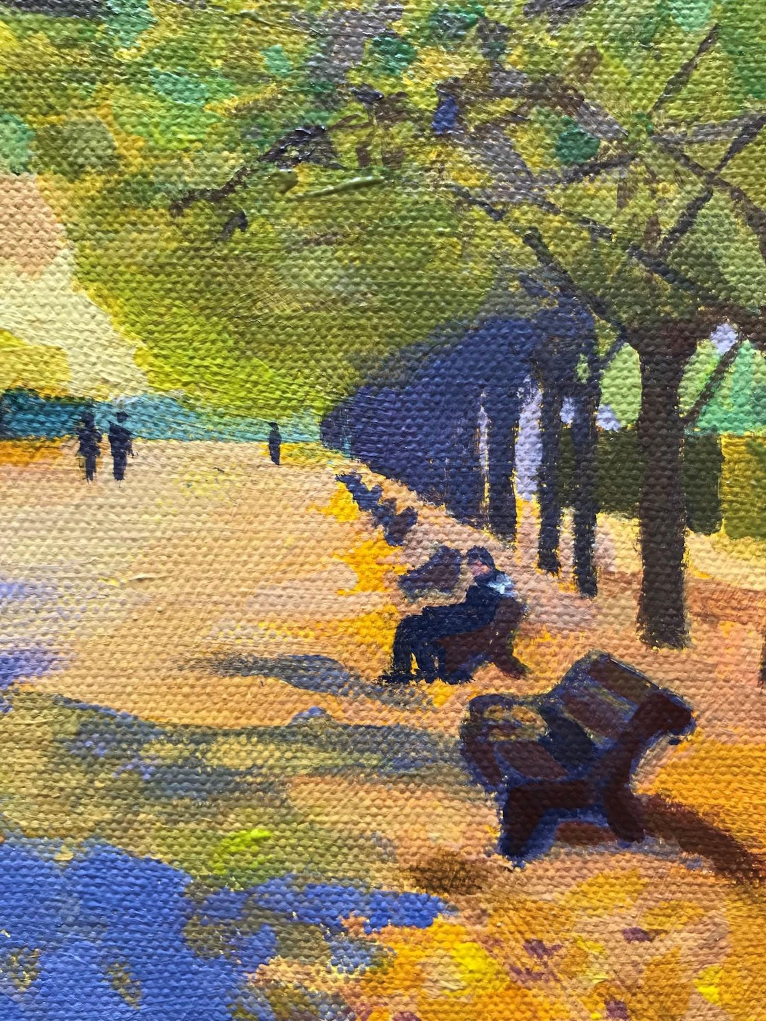 Margaret Crutchley, Regent's Park im Herbst, zeitgenössisches impressionistisches Gemälde im Angebot 6