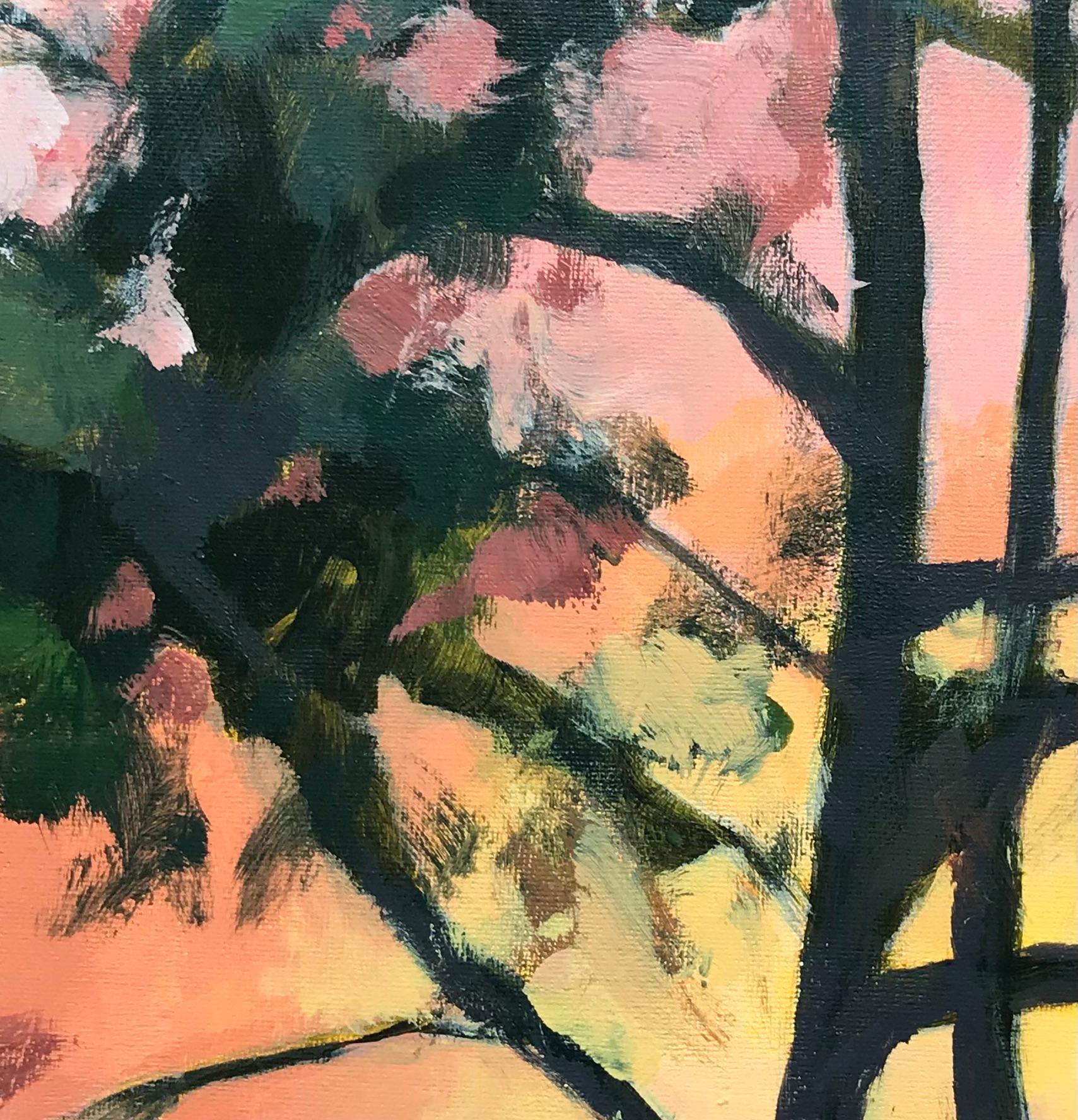 Margaret Crutchley, Sunrise, Original Painting, Tree Art, Sunrise Art, Pink Art For Sale 4