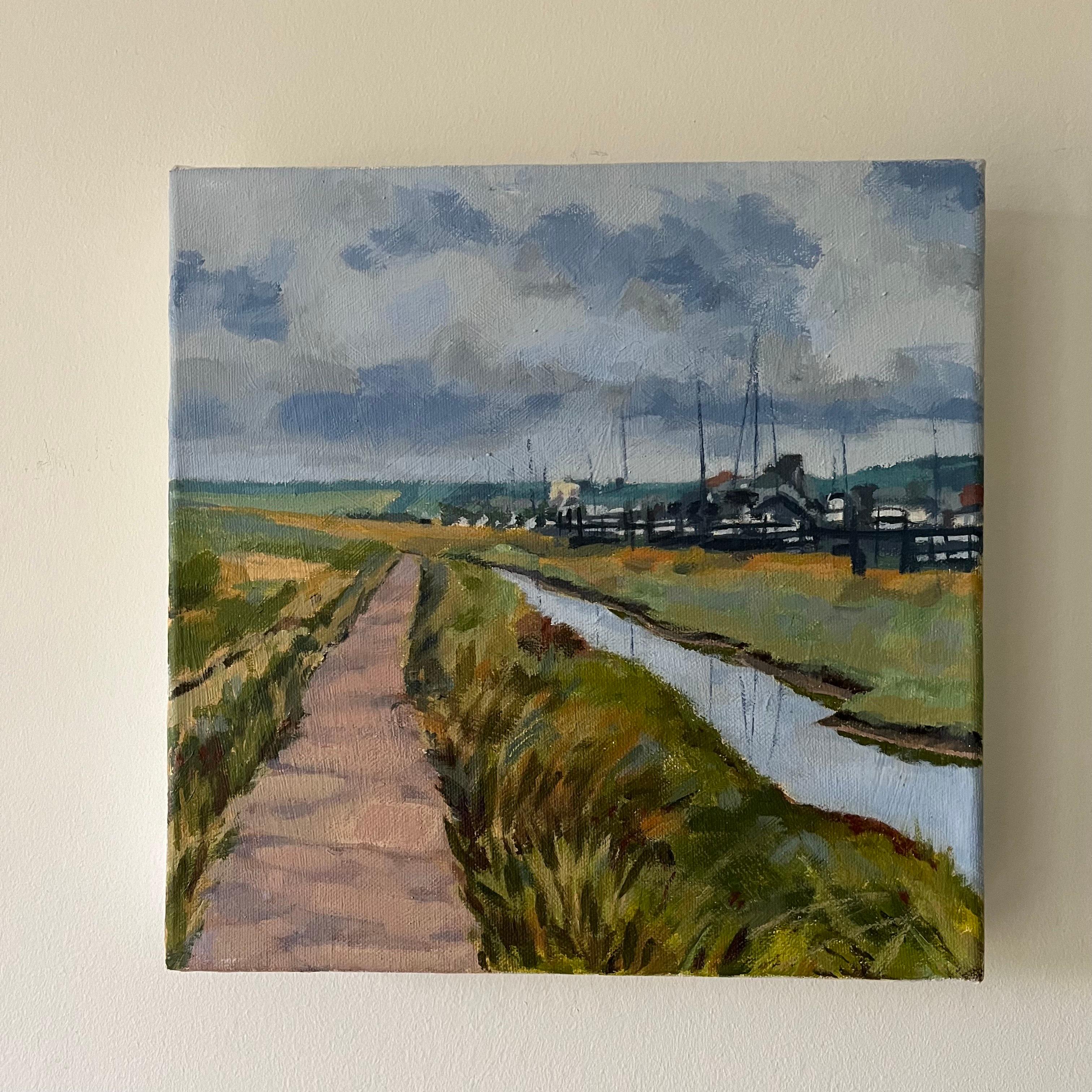 Moorings at Walberswick, original painting, landscape, contemporary For Sale 7