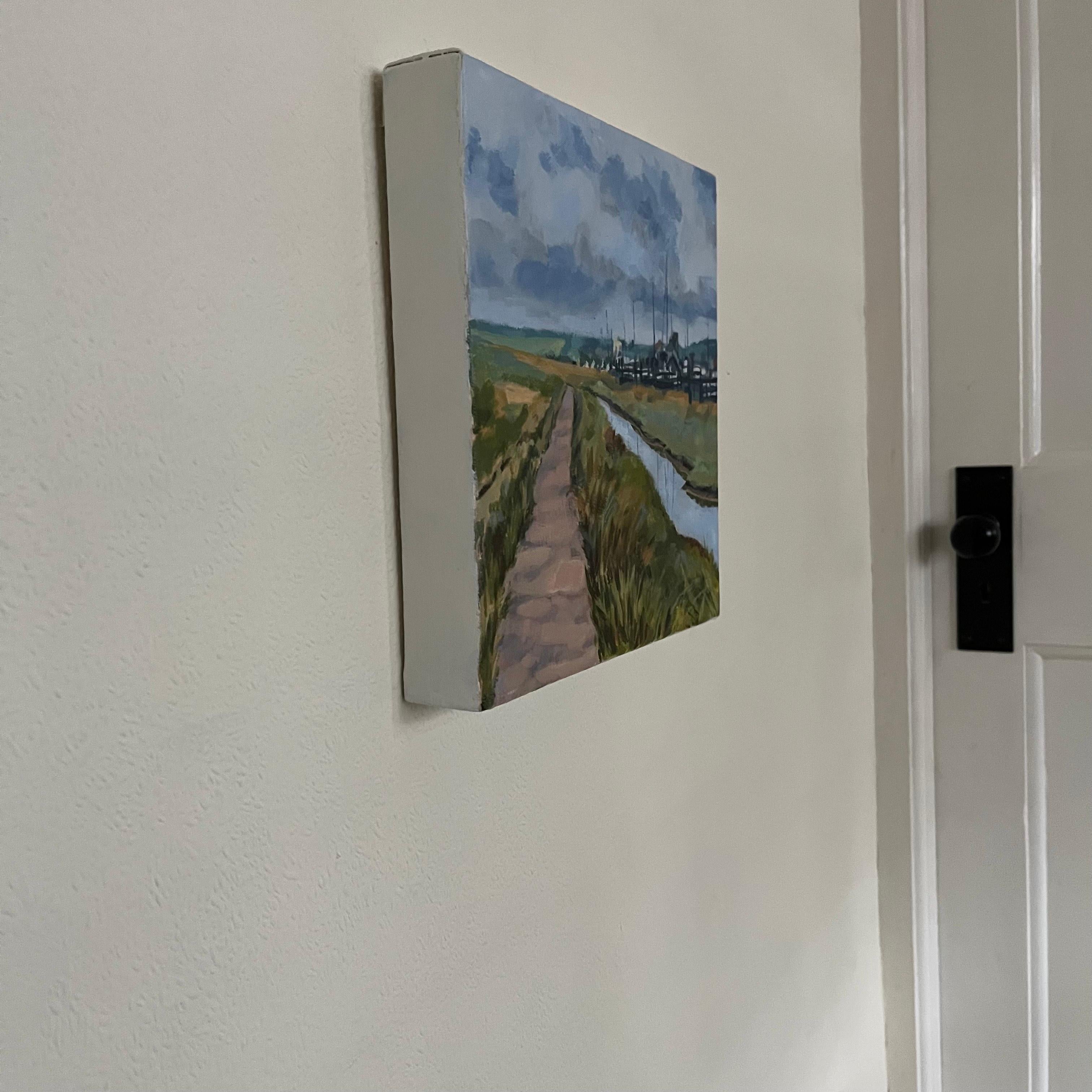 Moorings at Walberswick, original painting, landscape, contemporary For Sale 4