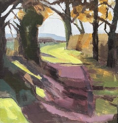Passeggiata d'inverno, quadro originale, contemporaneo, paesaggio