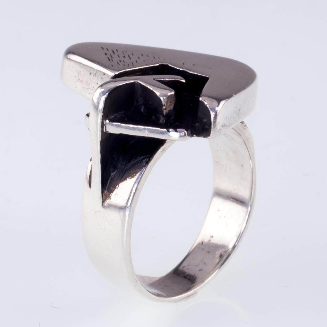 Women's or Men's Margaret de Patta Designer Sterling Silver Modernist Ring