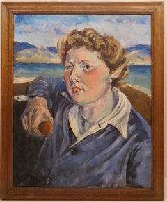 Margaret Nicholson - Ein schottisches Ölgemälde aus der Mitte des 20. Jahrhunderts PORTRAIT OF A LADY