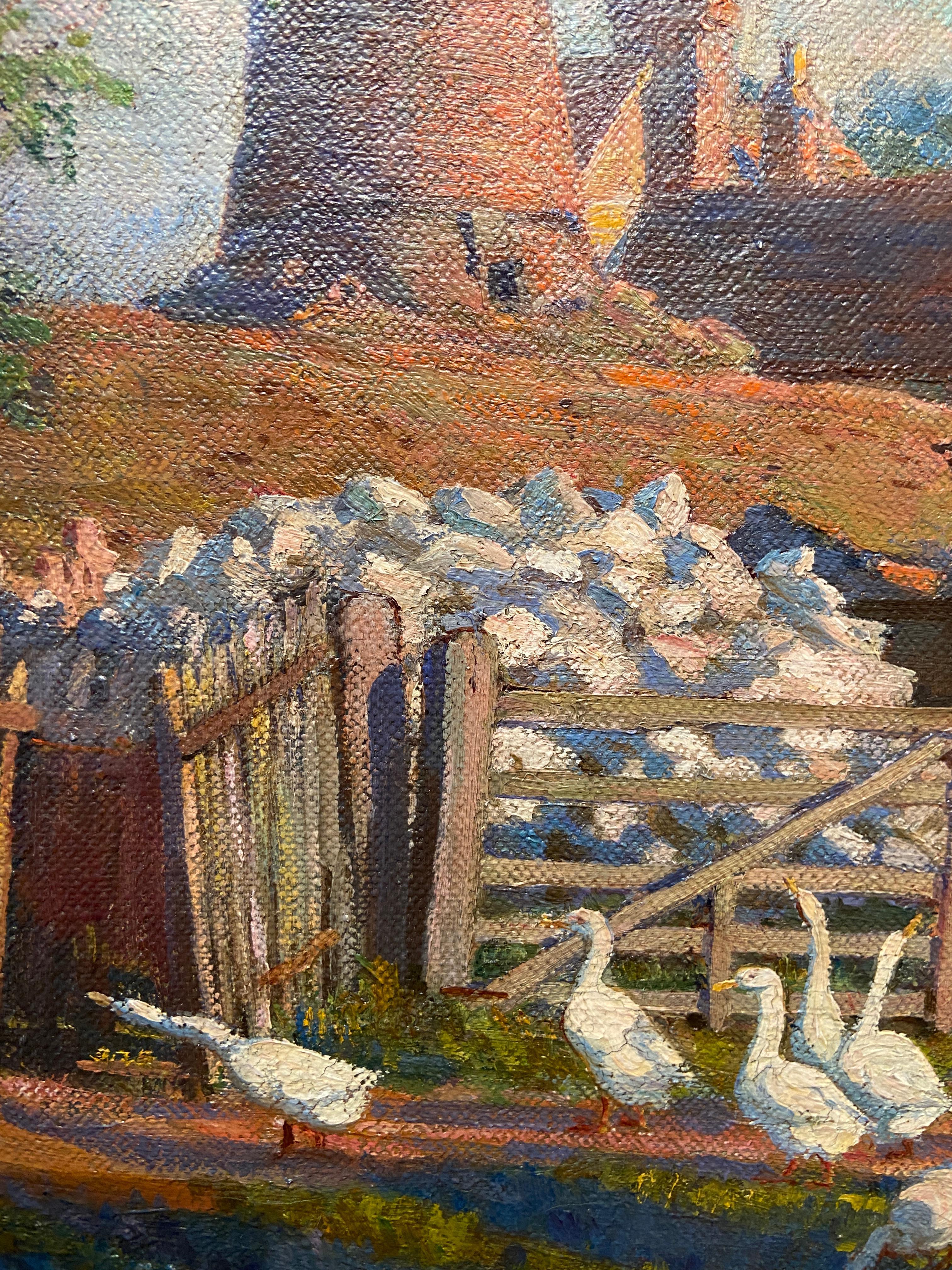 Il risveglio della primavera, Paesaggio ad olio firmato dei primi del Novecento in vendita 1