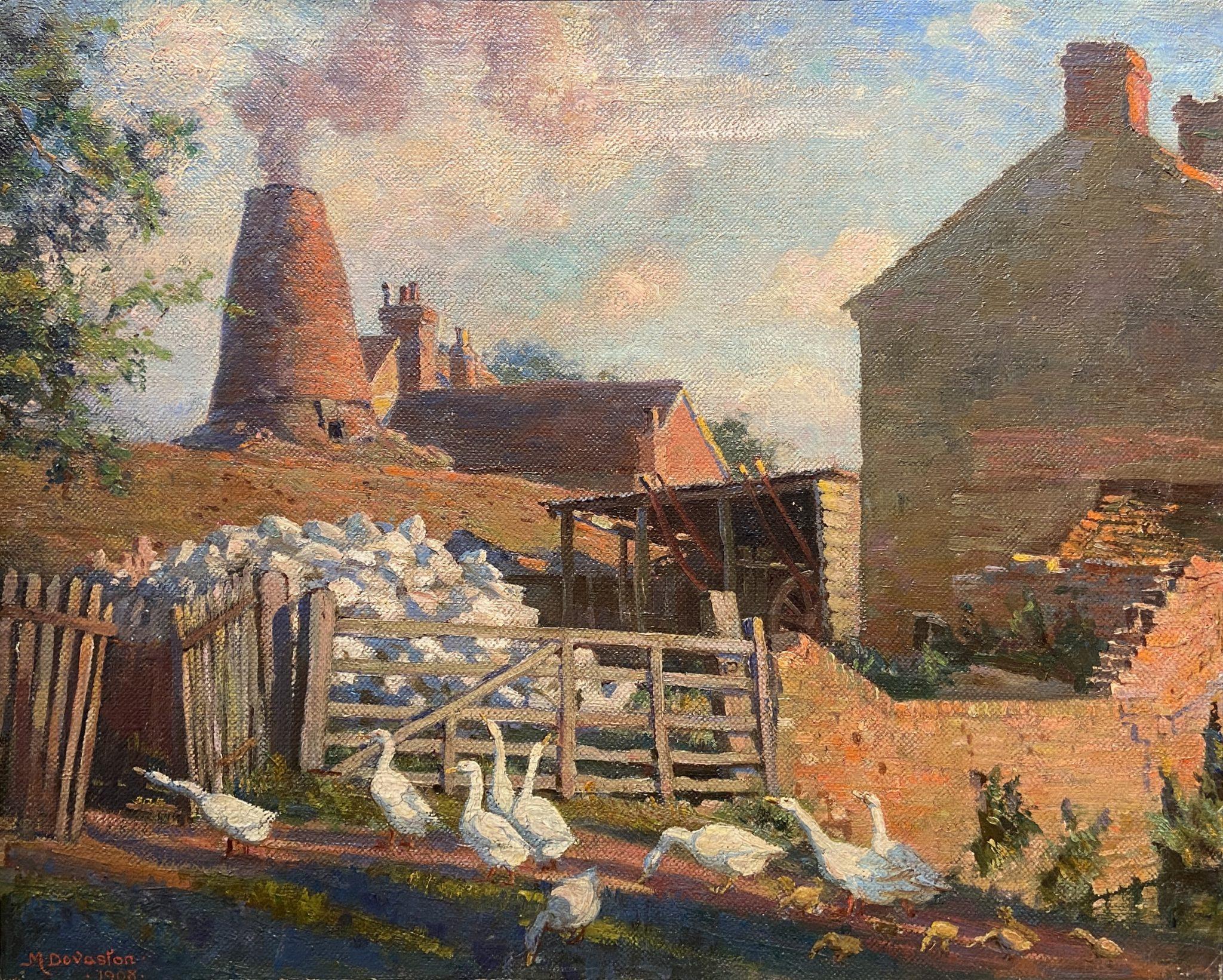 Margaret Dovaston Landscape Painting - The Awakening of Spring, Early 20th Century Signed Oil Landscape