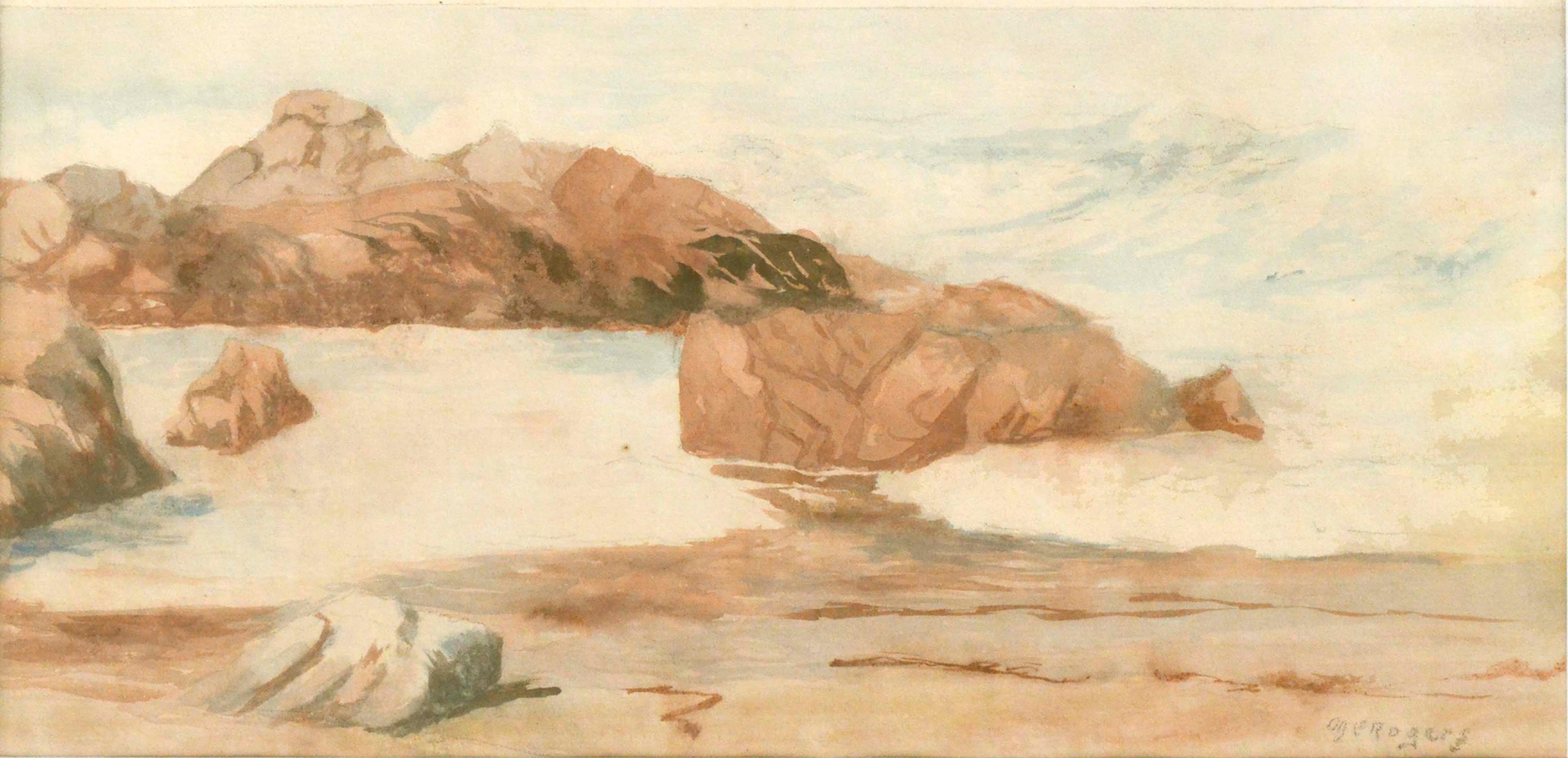 Niedriger Teppich – Meereslandschaft aus der Mitte des Jahrhunderts  (Amerikanischer Impressionismus), Painting, von Margaret Esther Rogers