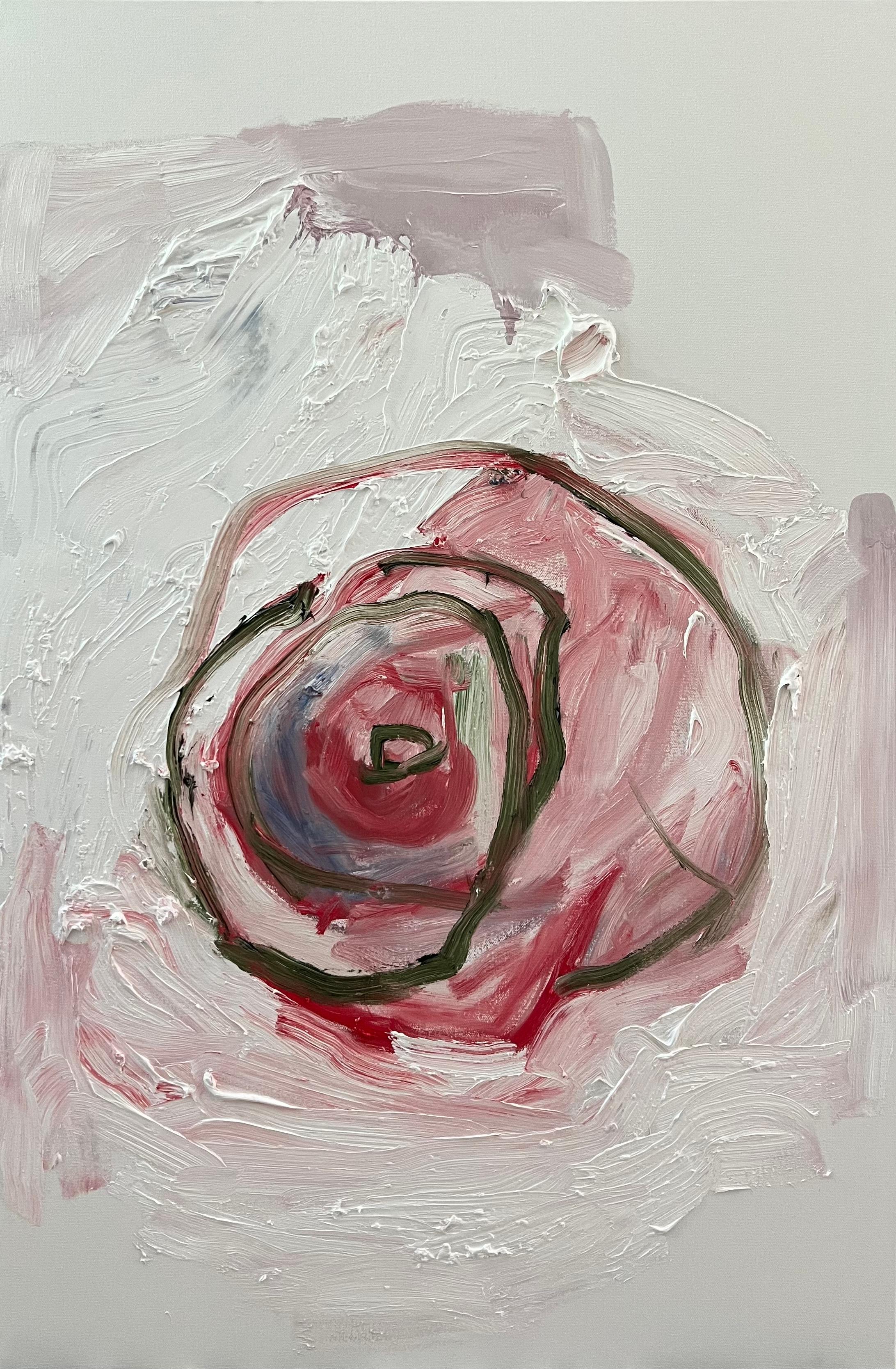 Bullseye Camellia #1 - Painting by Margaret Evangeline