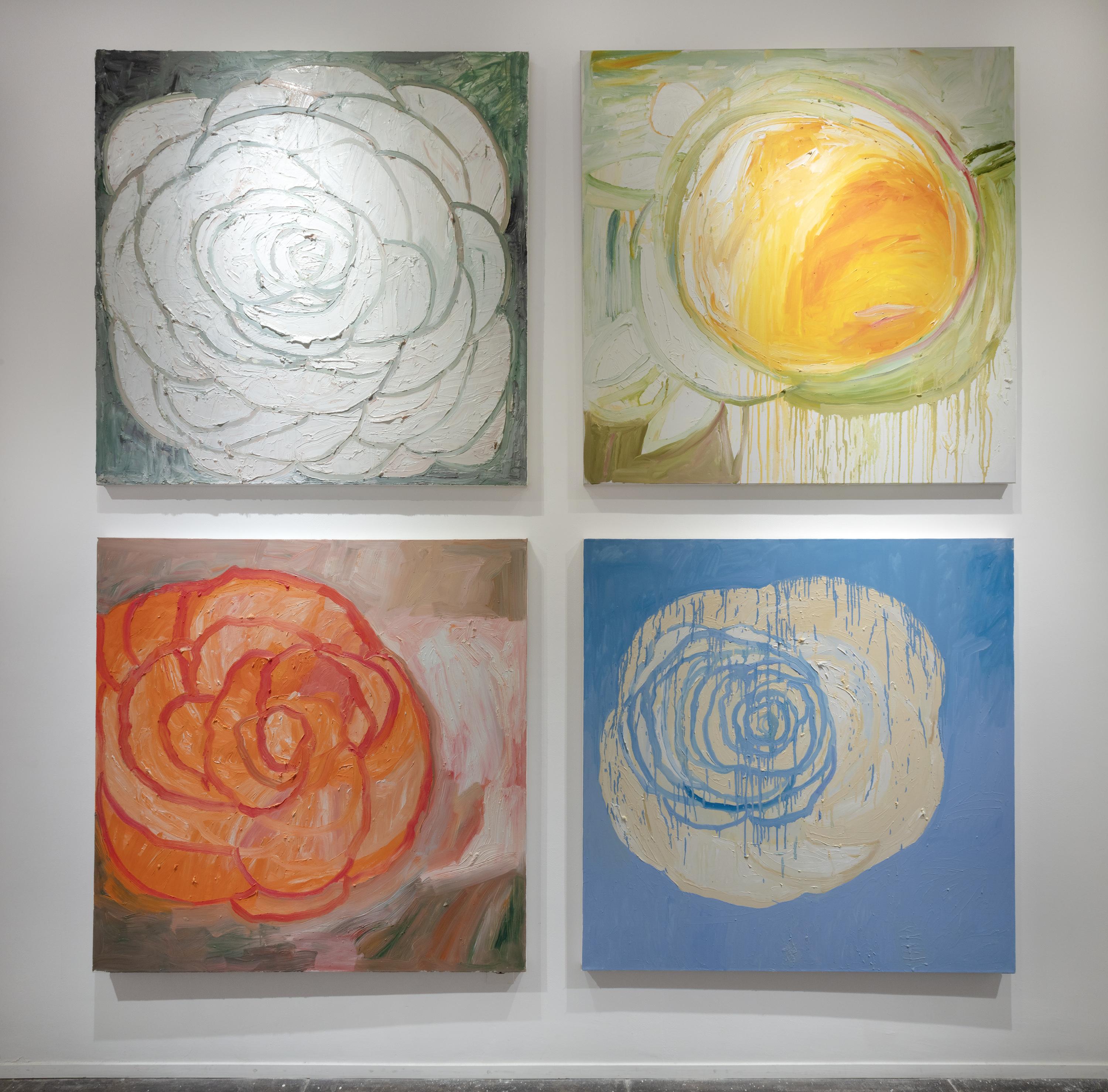 Patch of Blue Camellia #2 - Painting by Margaret Evangeline
