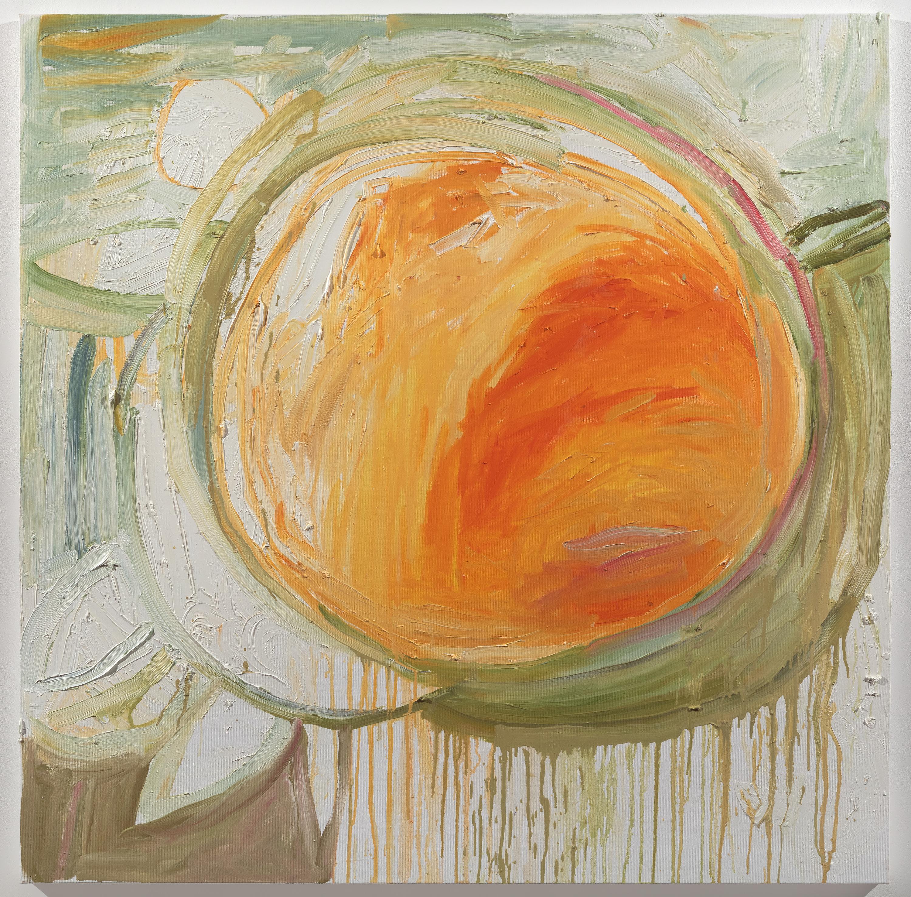 Margaret Evangeline Abstract Painting – San Antonio's Orange