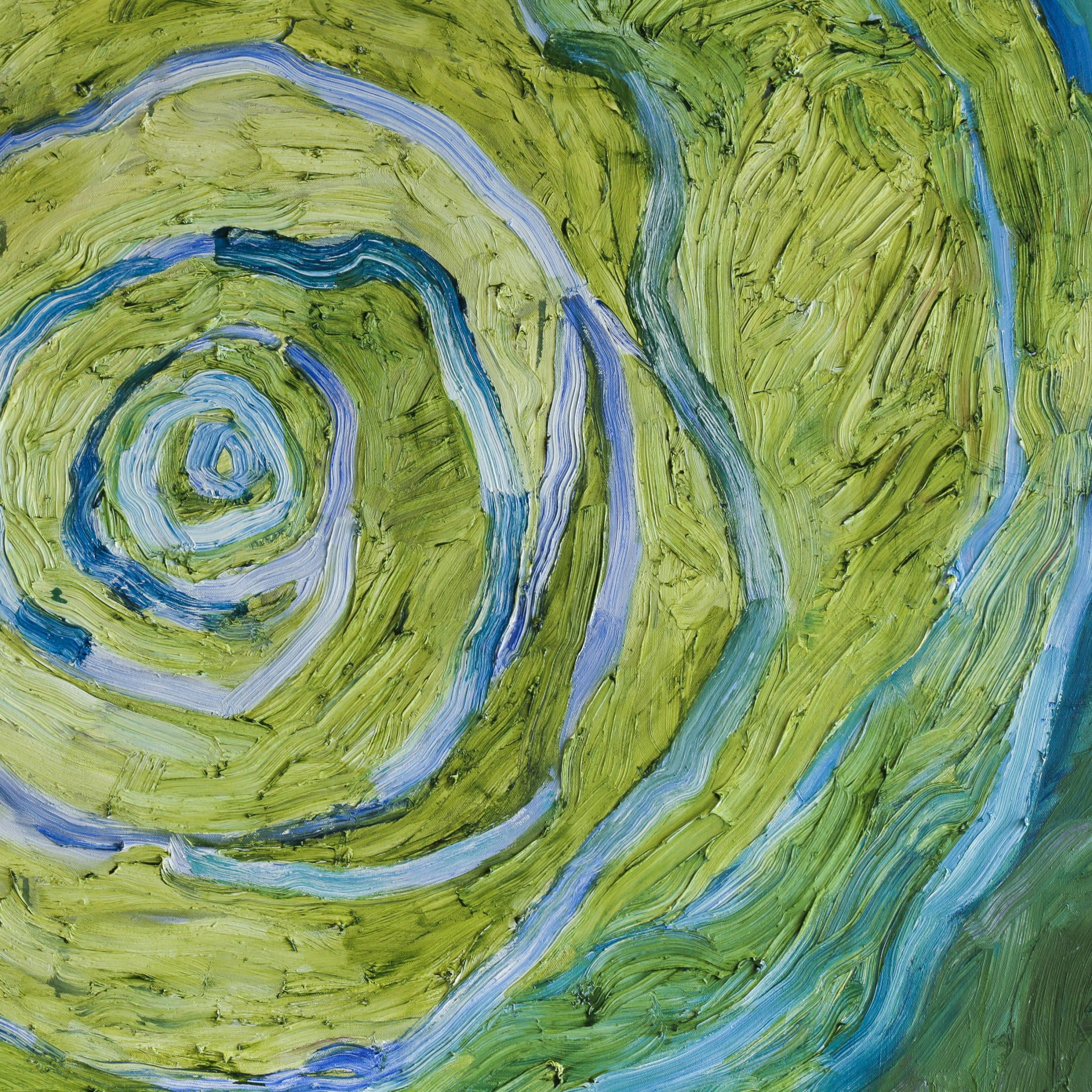 Whirling Camellia - Abstract Painting by Margaret Evangeline