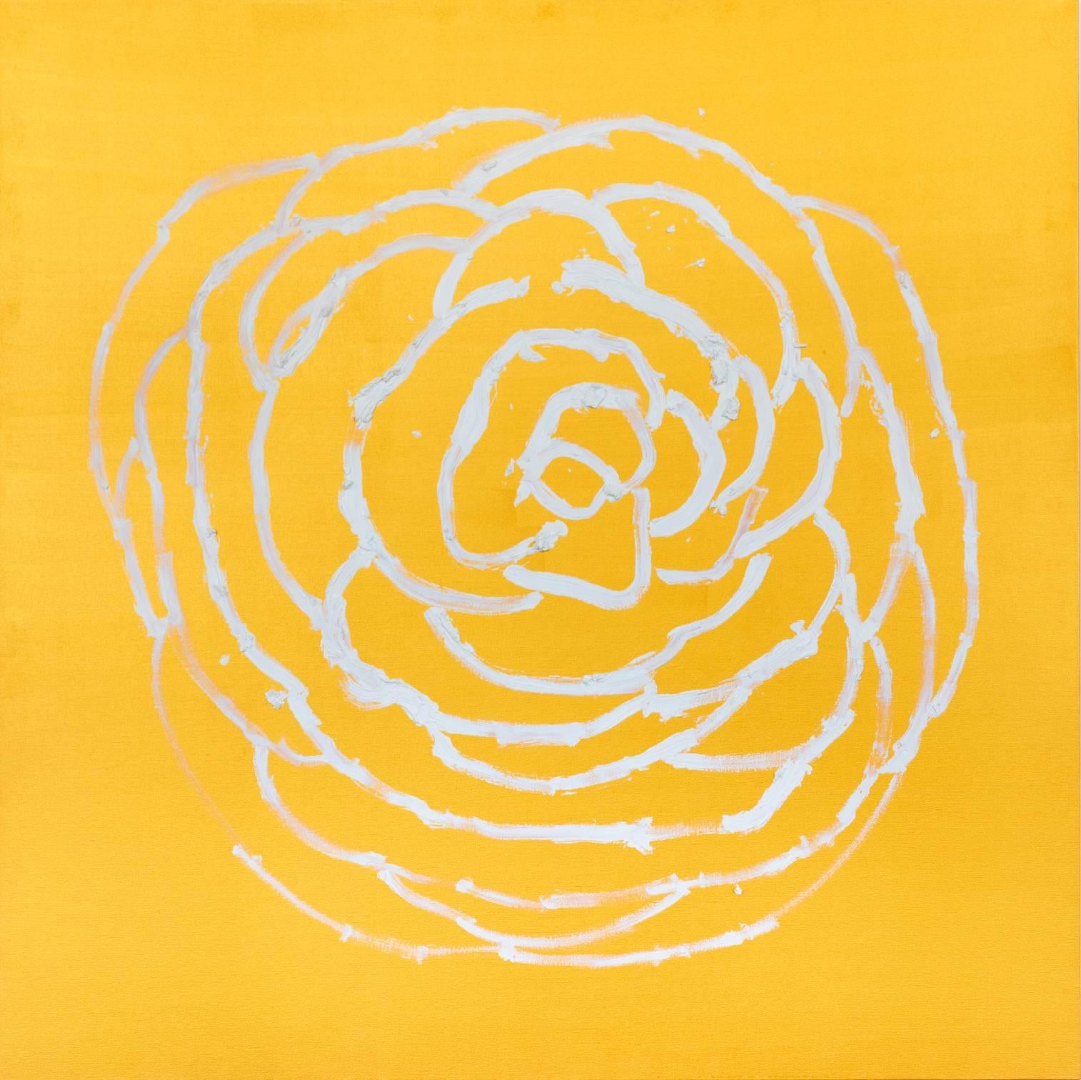 Margaret Evangeline Abstract Painting - Zen Camellia