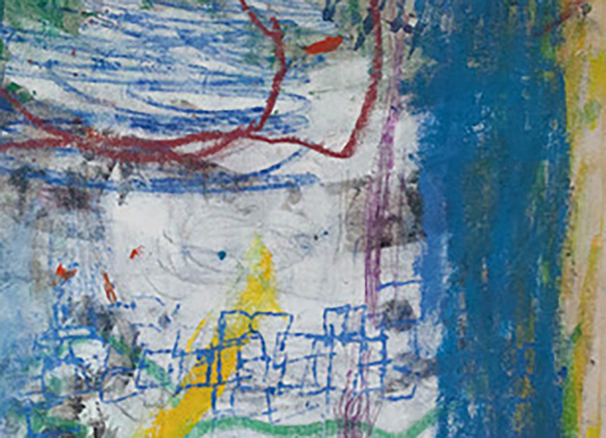 Bernstein, mehrfarbiges abstraktes expressionistisches Ölgemälde auf Leinwand (Abstrakter Expressionismus), Painting, von Margaret Fitzgerald