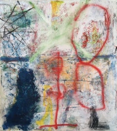 Curb Side, multicolored abstract expressionist oil painting on canvas