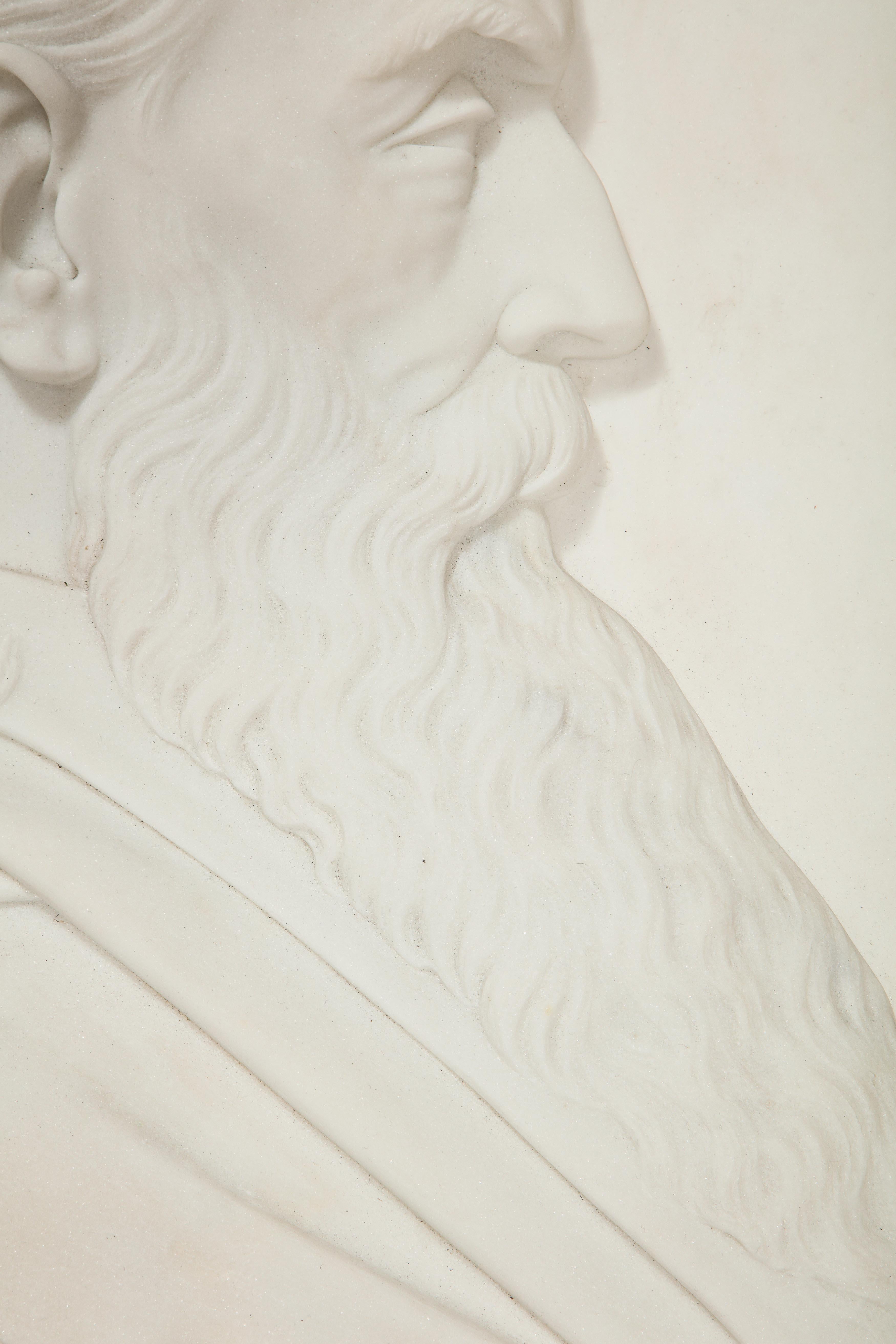 XIXe siècle Buste en marbre « Head of Prophet Zephaniah » de Margaret Foley (américaine, 1827-1877)  en vente