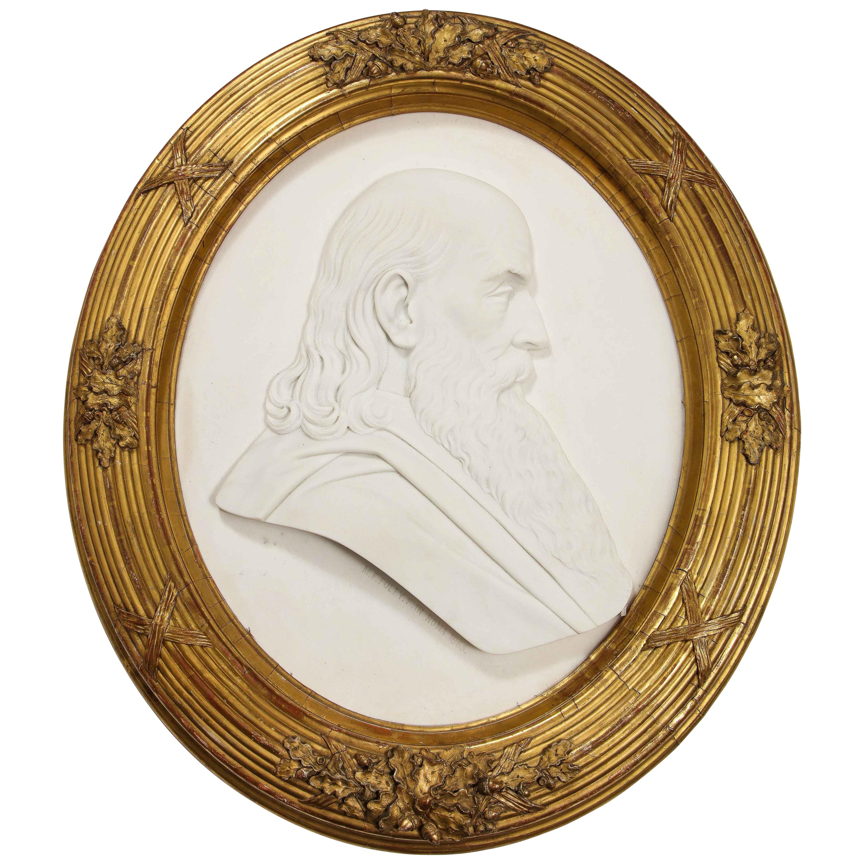 Margaret Foley (American, 1827-1877) Marble Bust "Head of Prophet Zephaniah" For Sale