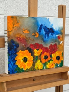 'Mid-Summer Dream' - Abstract Red, Orange & Red Flowers, Oil on Canvas, 2002